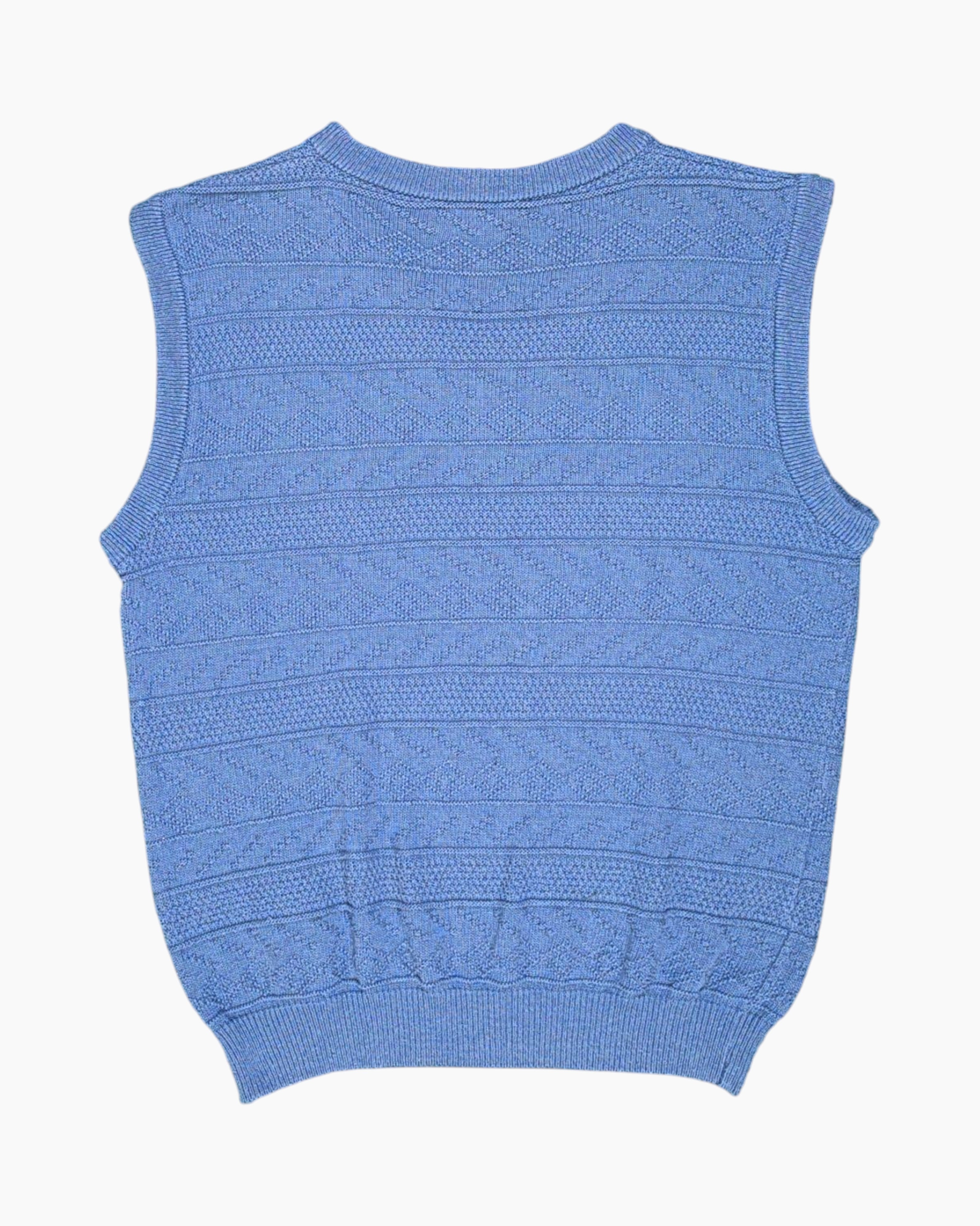 Back Vintage Y2K YORN for men Sweater Vest – Blue Cable Knit