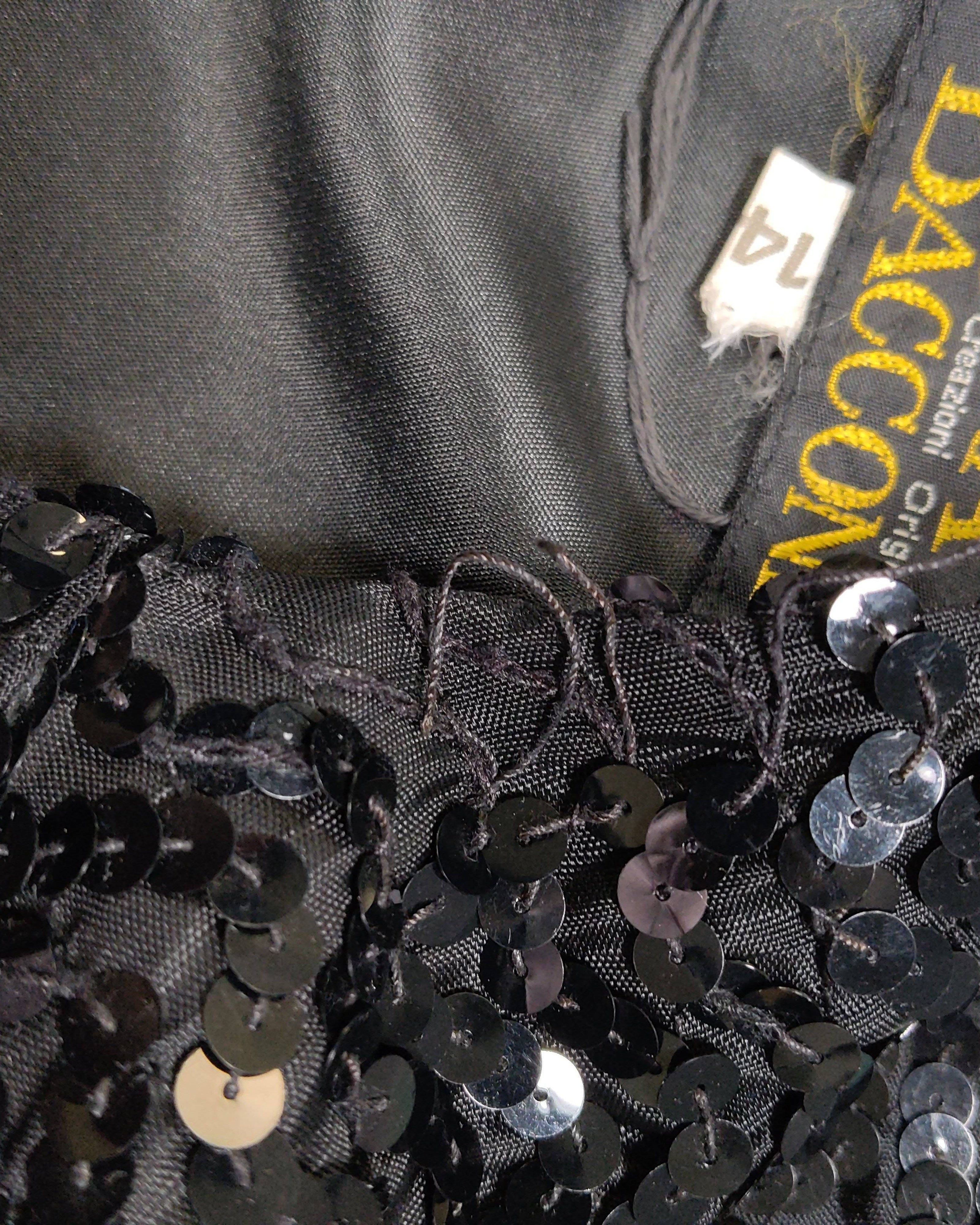 Extra-1 Vintage 80s/90s Gina Bacconi Sequin Jacket – Black Chevron Sequin