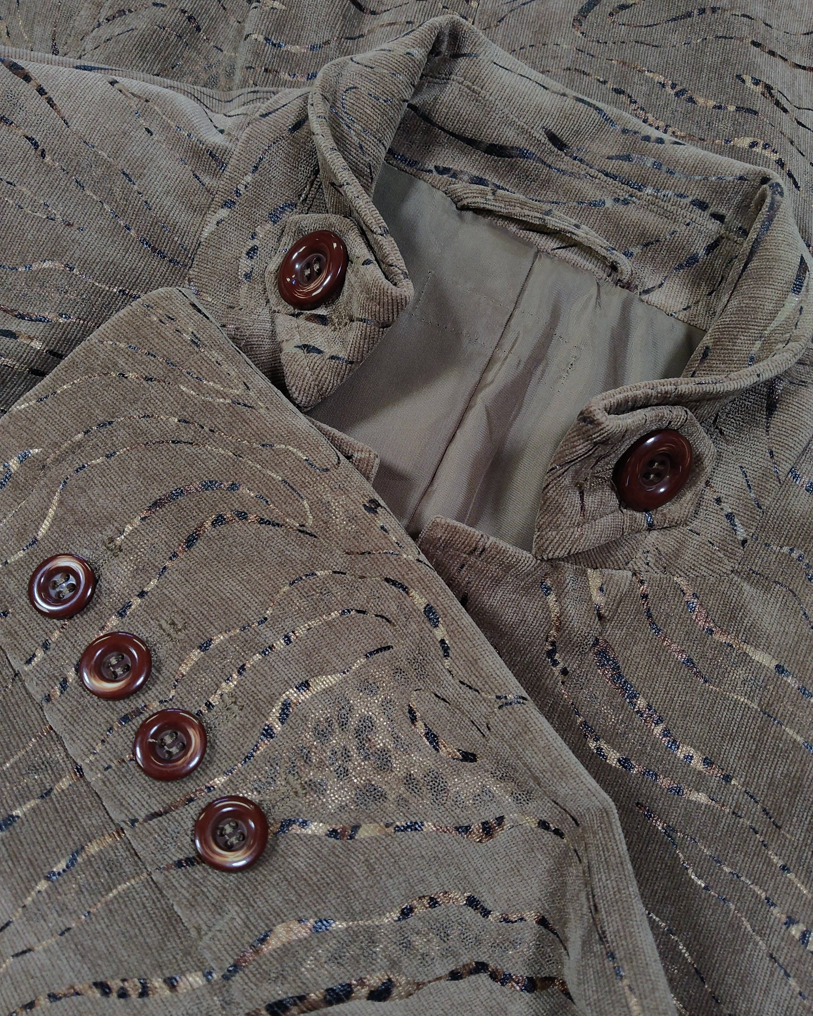 Extra-1 Vintage 90s/2000s Laura di Sarpi Blazer – Brown Textured Jacquard