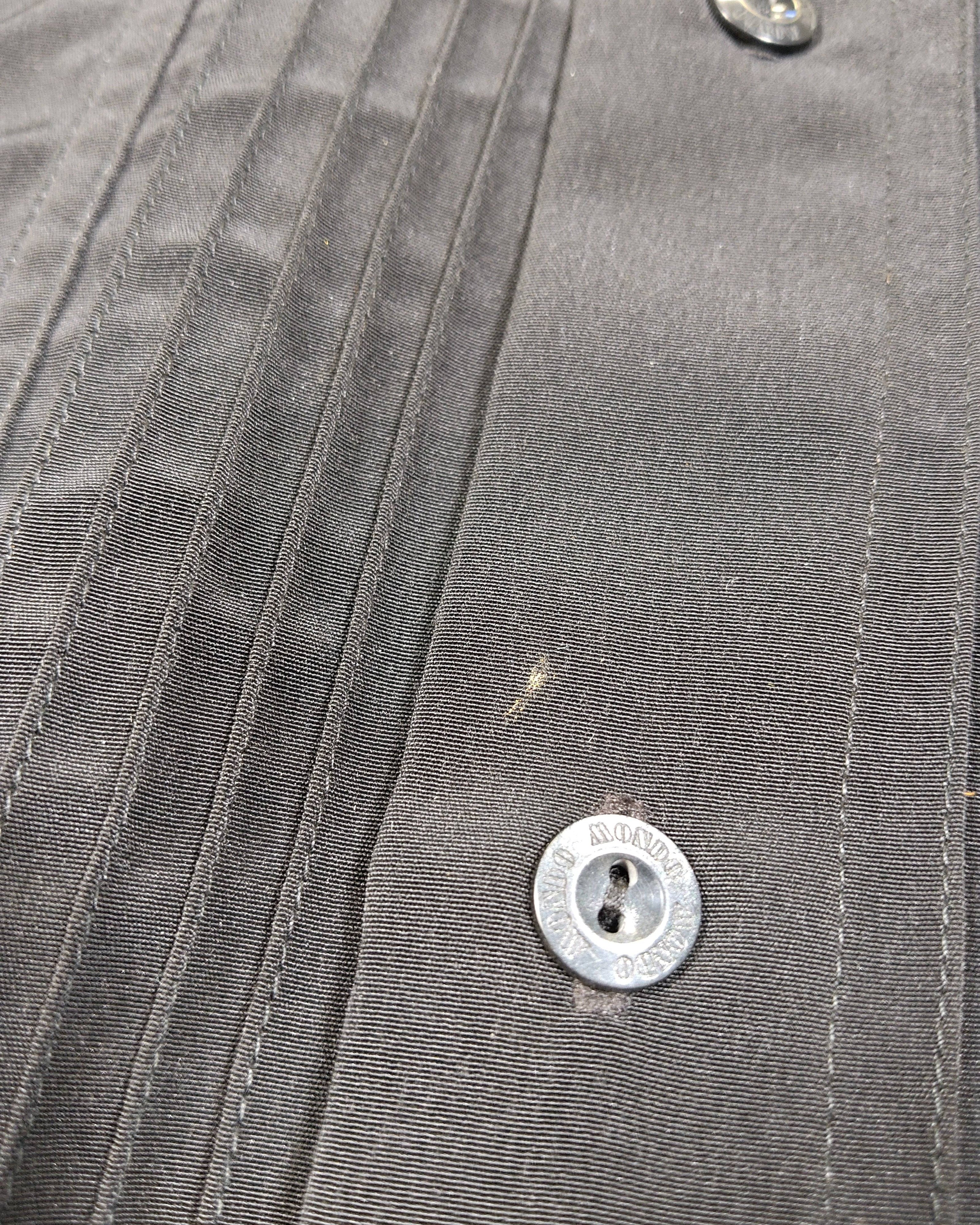 Extra-2 Vintage Y2K MONDO Button-Down Shirt – Black Pintuck Front