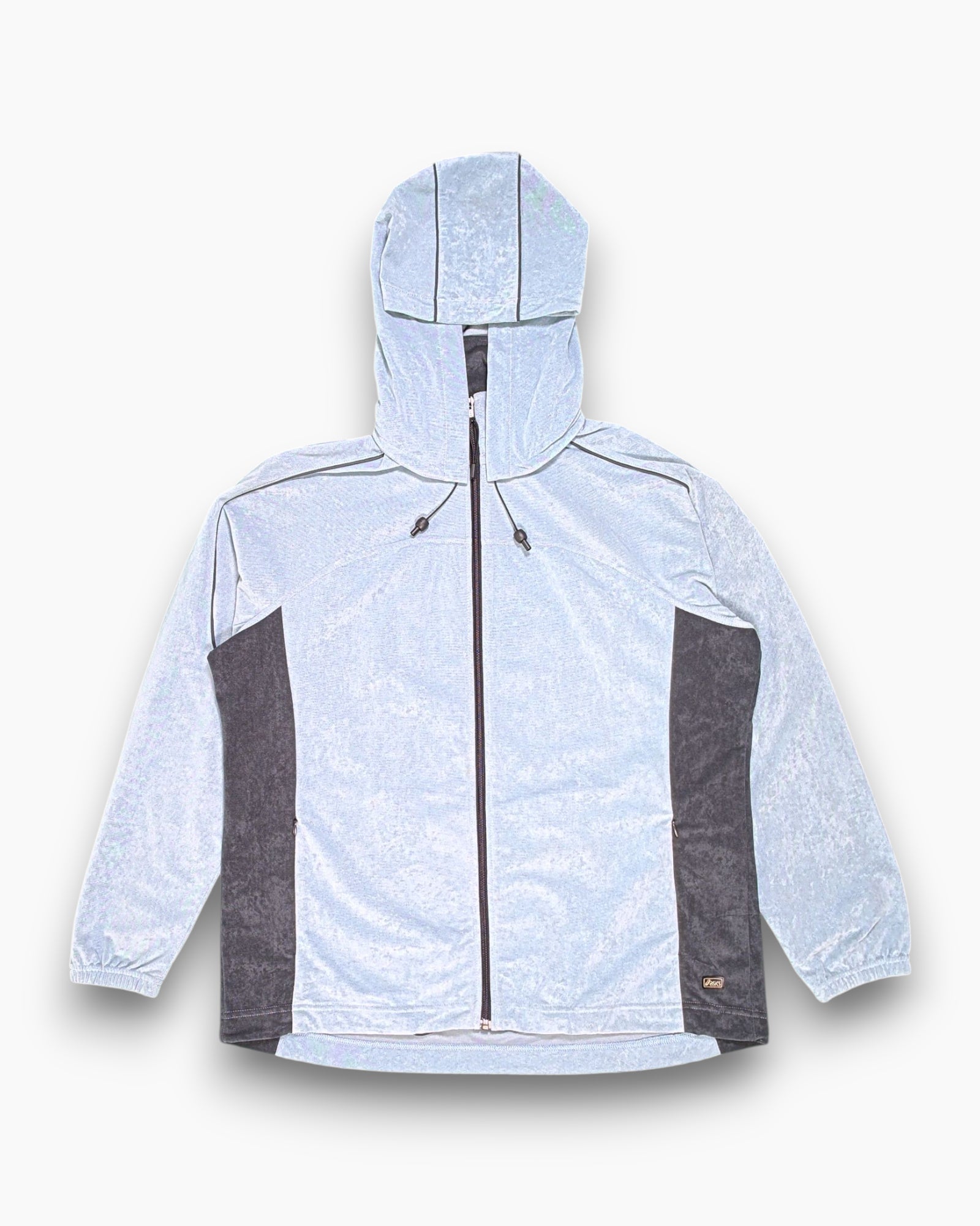 Front Vintage 90s Asics Hooded Zip Jacket – Blue Colorblock