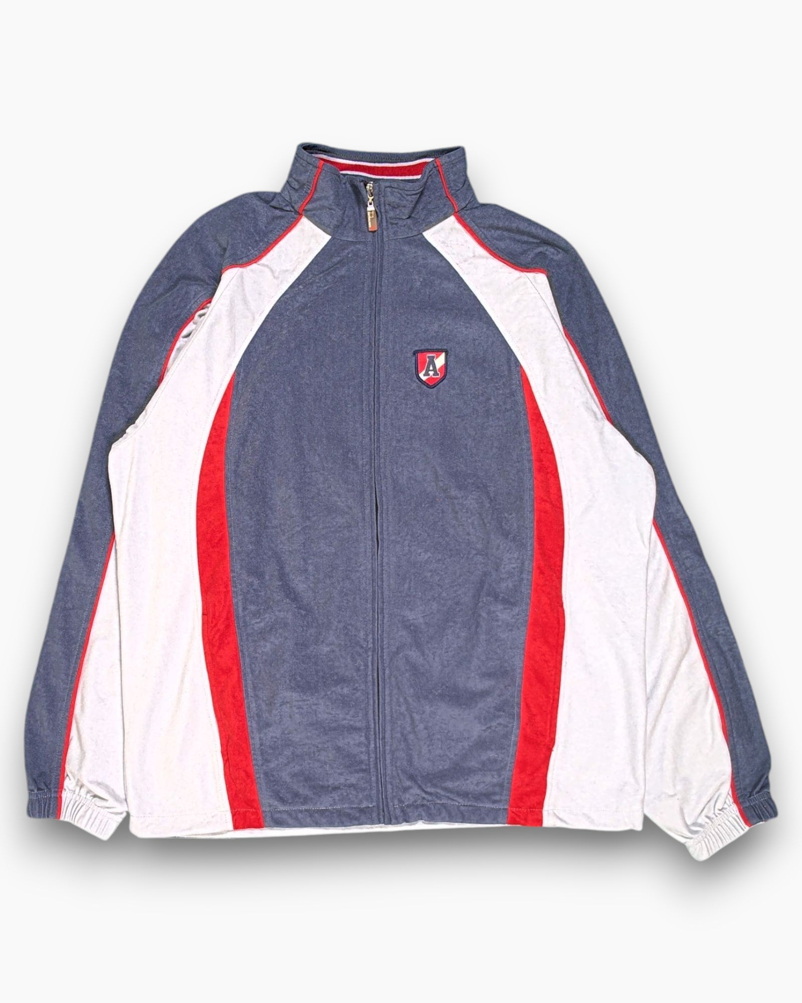 Front Vintage Y2K astrolabio Track Jacket – Blue Contrast Panels