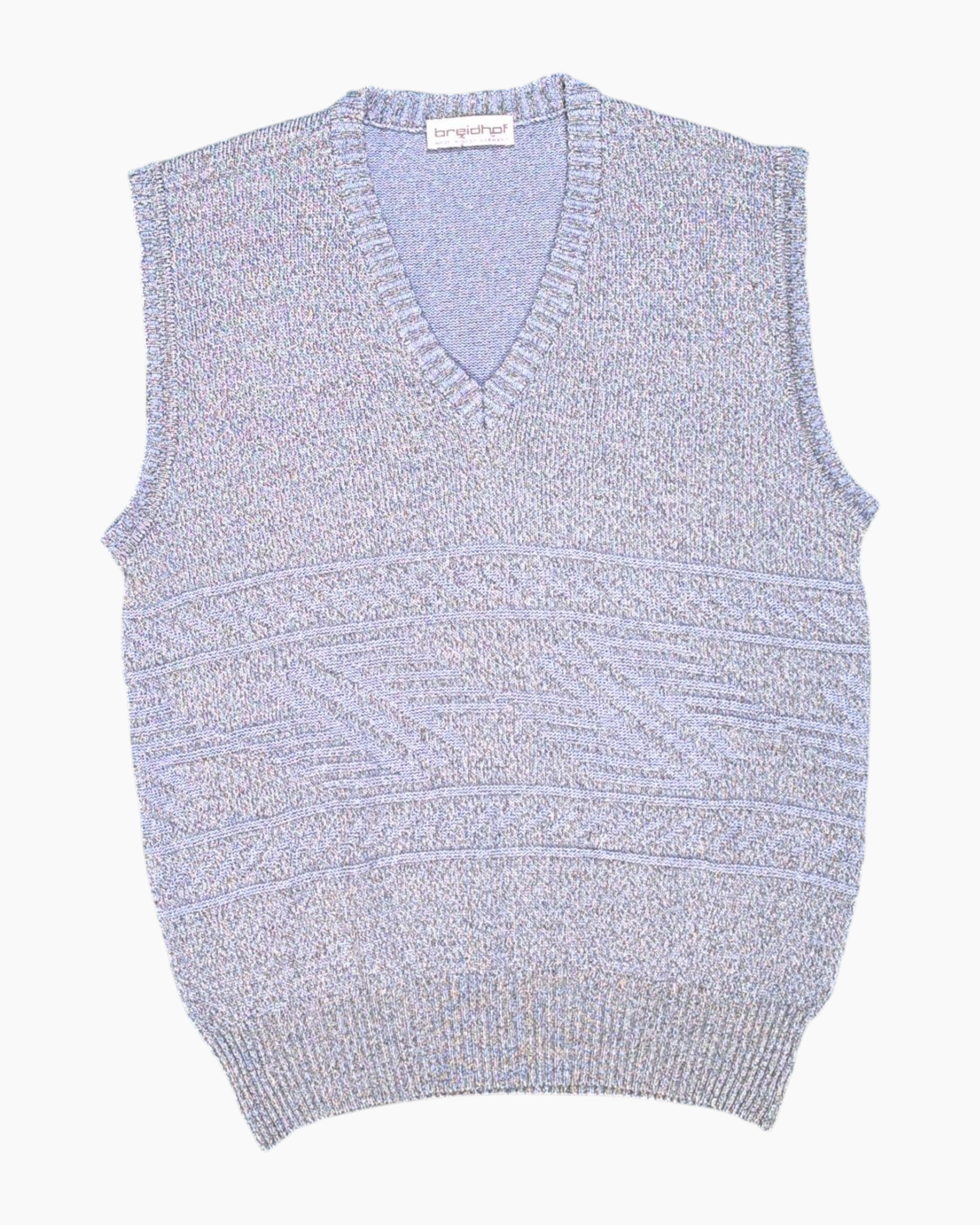 Front Vintage 70s/80s breidhof Knit Vest – Gray Marl Lurex