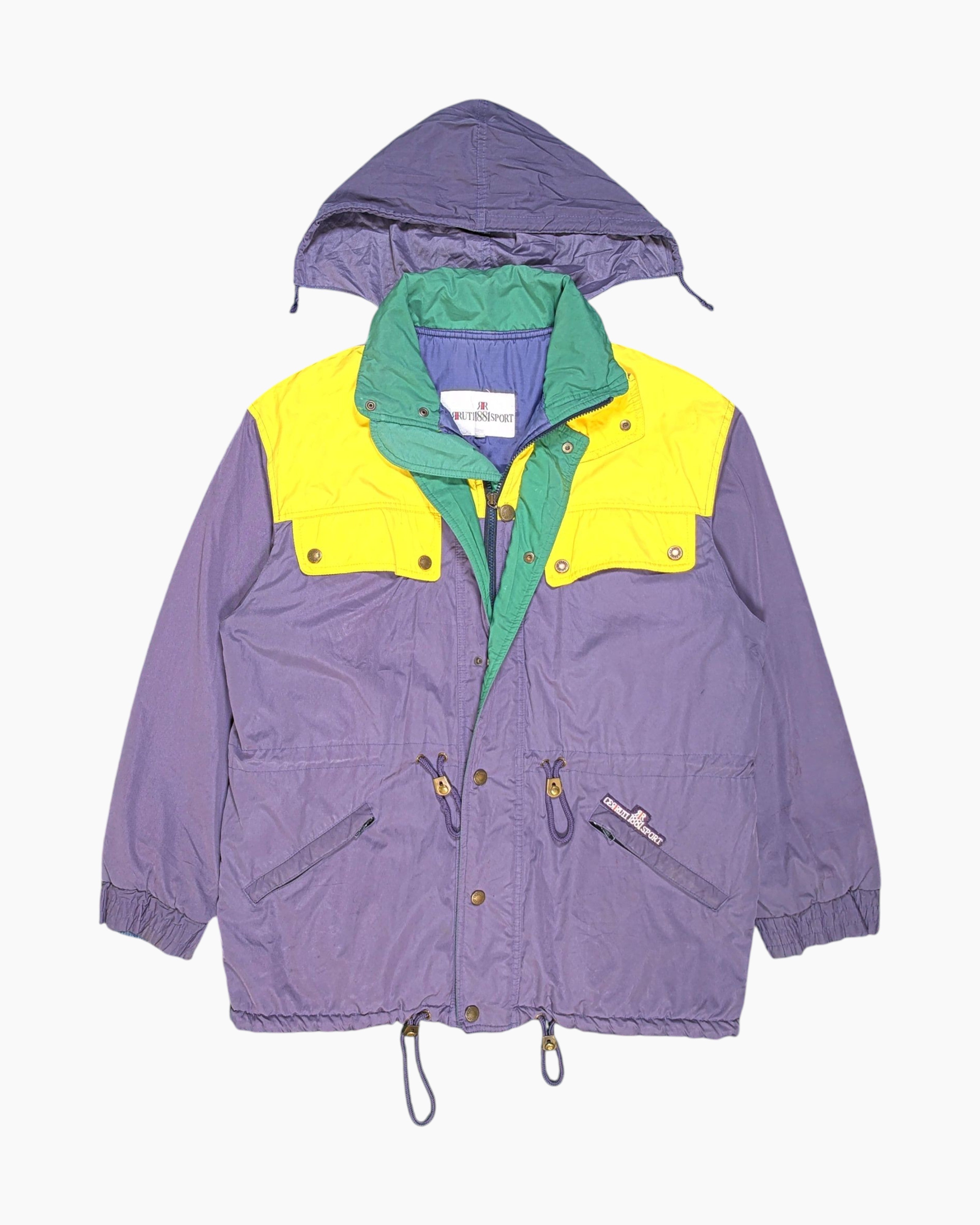 Front Vintage 80s/90s Cerruti 1881 Sport Hooded Anorak Jacket – Purple Colorblock
