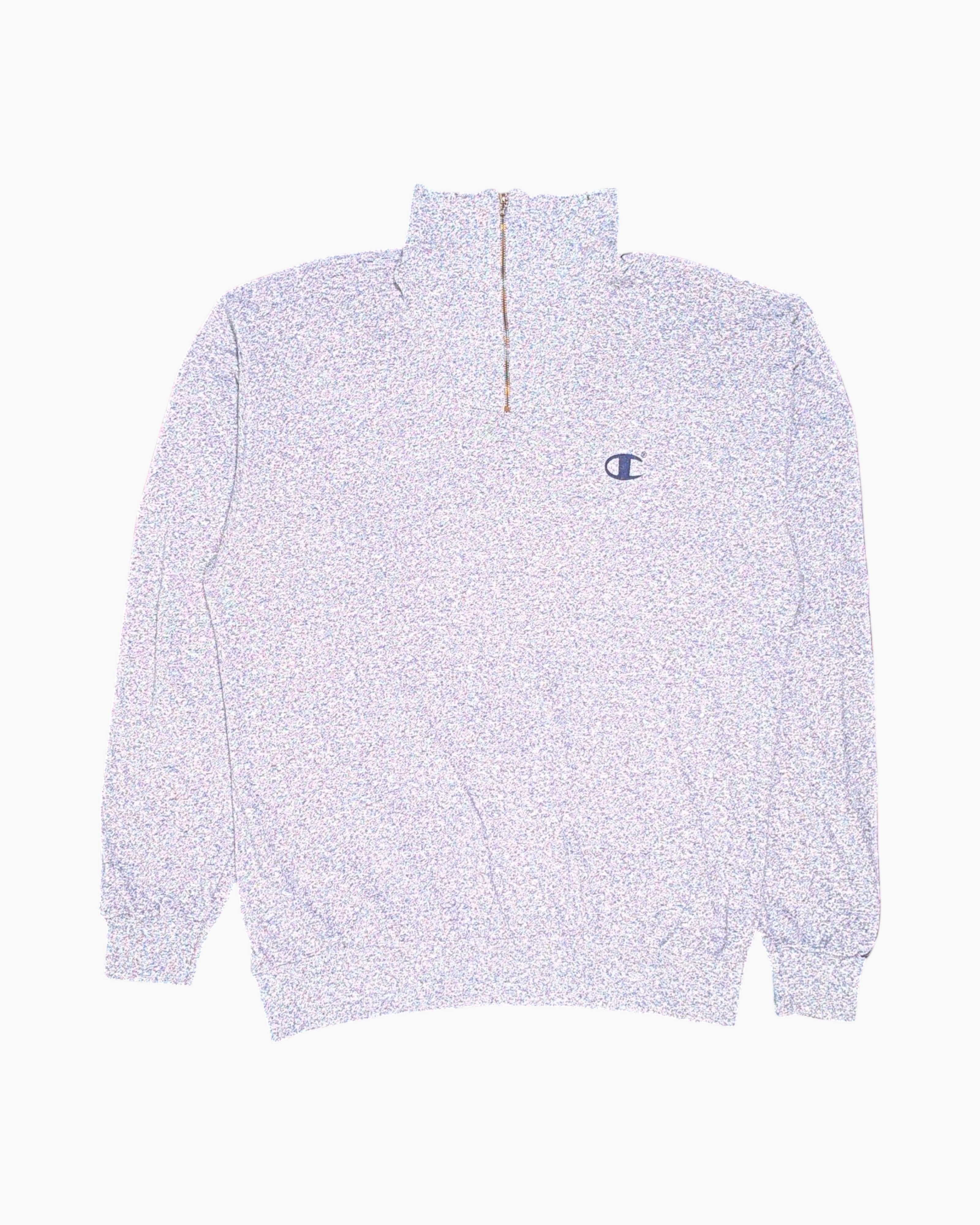 Front Vintage 90s/2000s Champion Pullover Sweatshirt – Gray striped logo tape