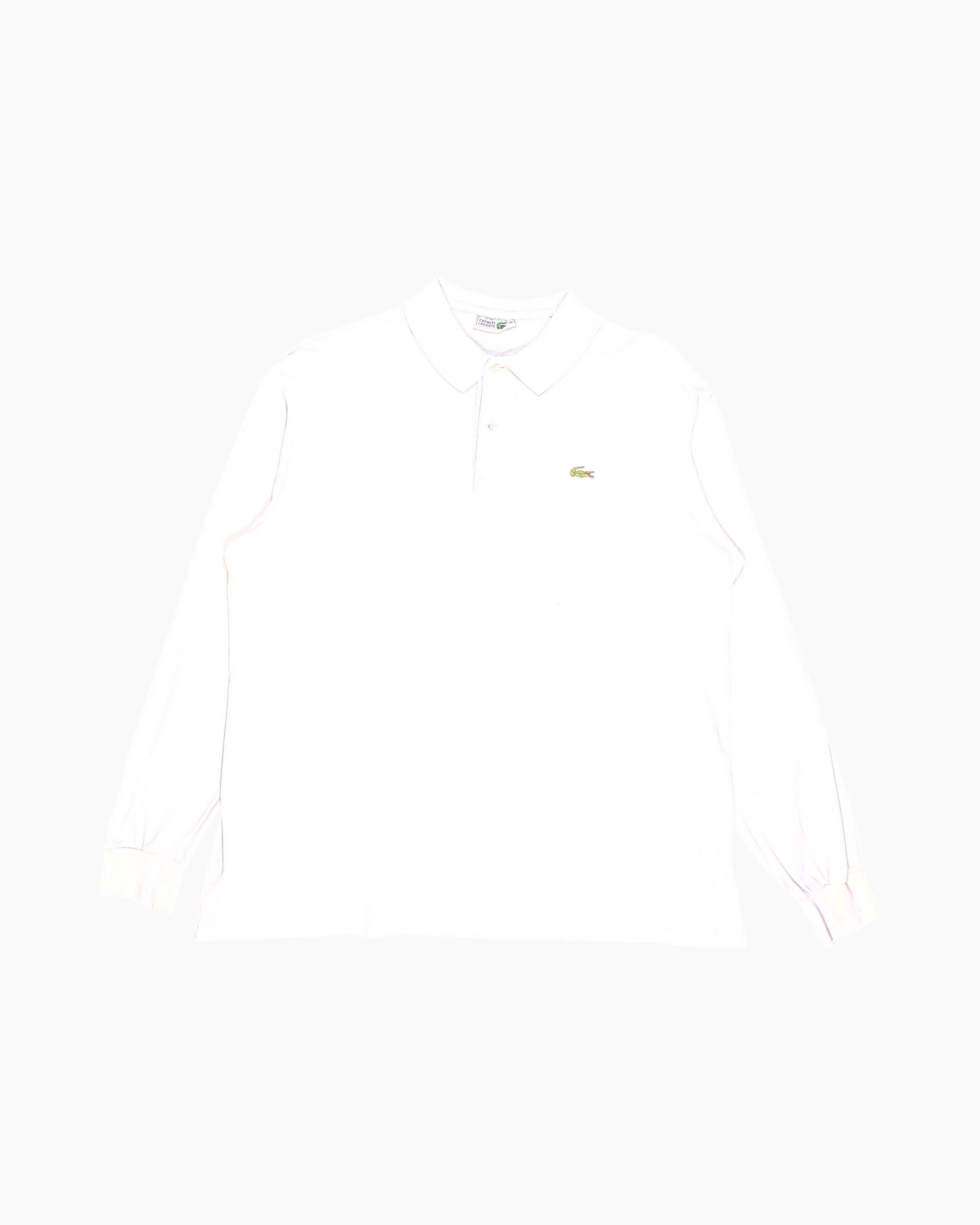 Front Vintage 70s/80s CHEMISE LACOSTE Polo Shirt (Long Sleeve) – Cream Piqué