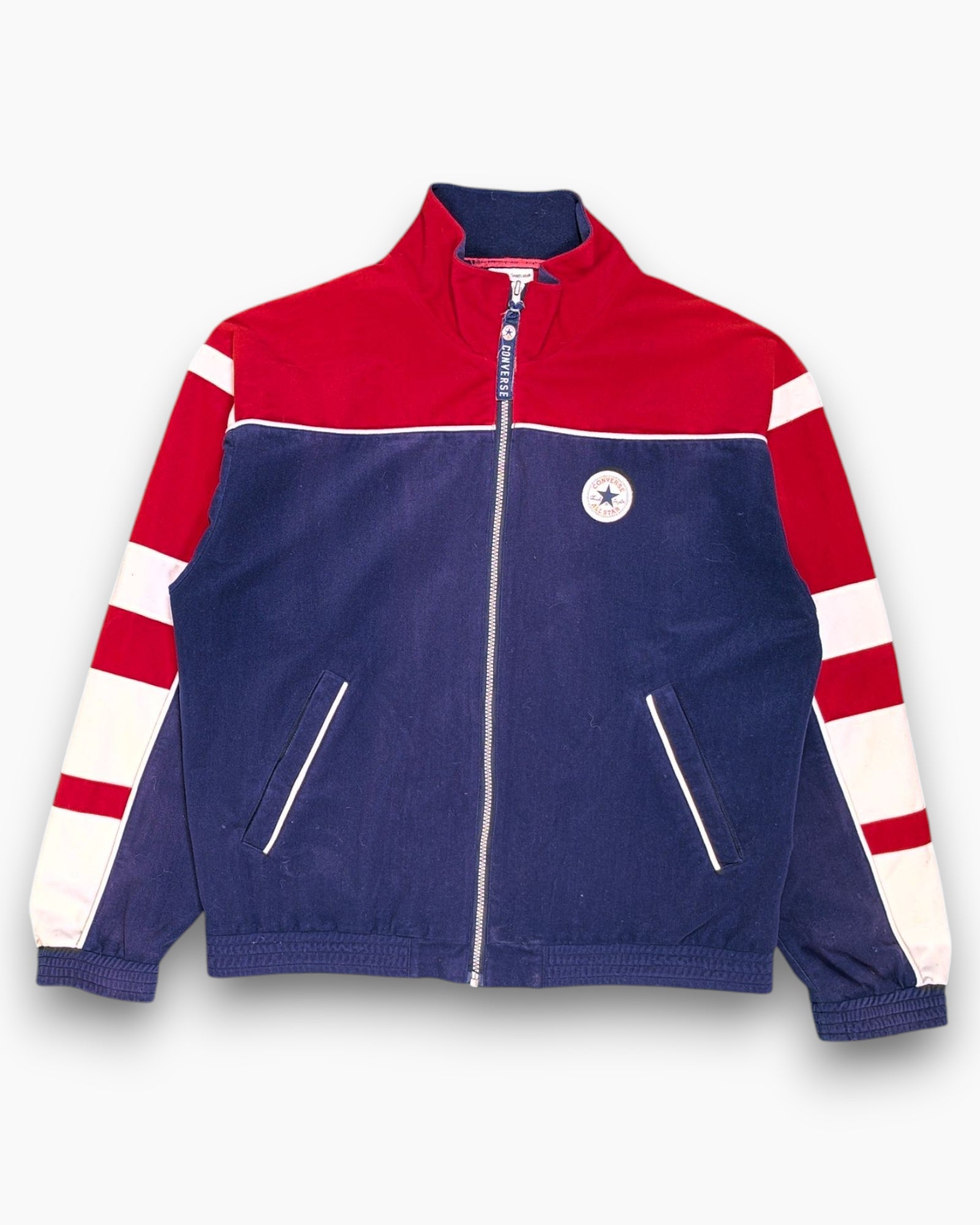 Front Vintage 70s/80s Converse Track Jacket – Navy Red Contrast Paneling