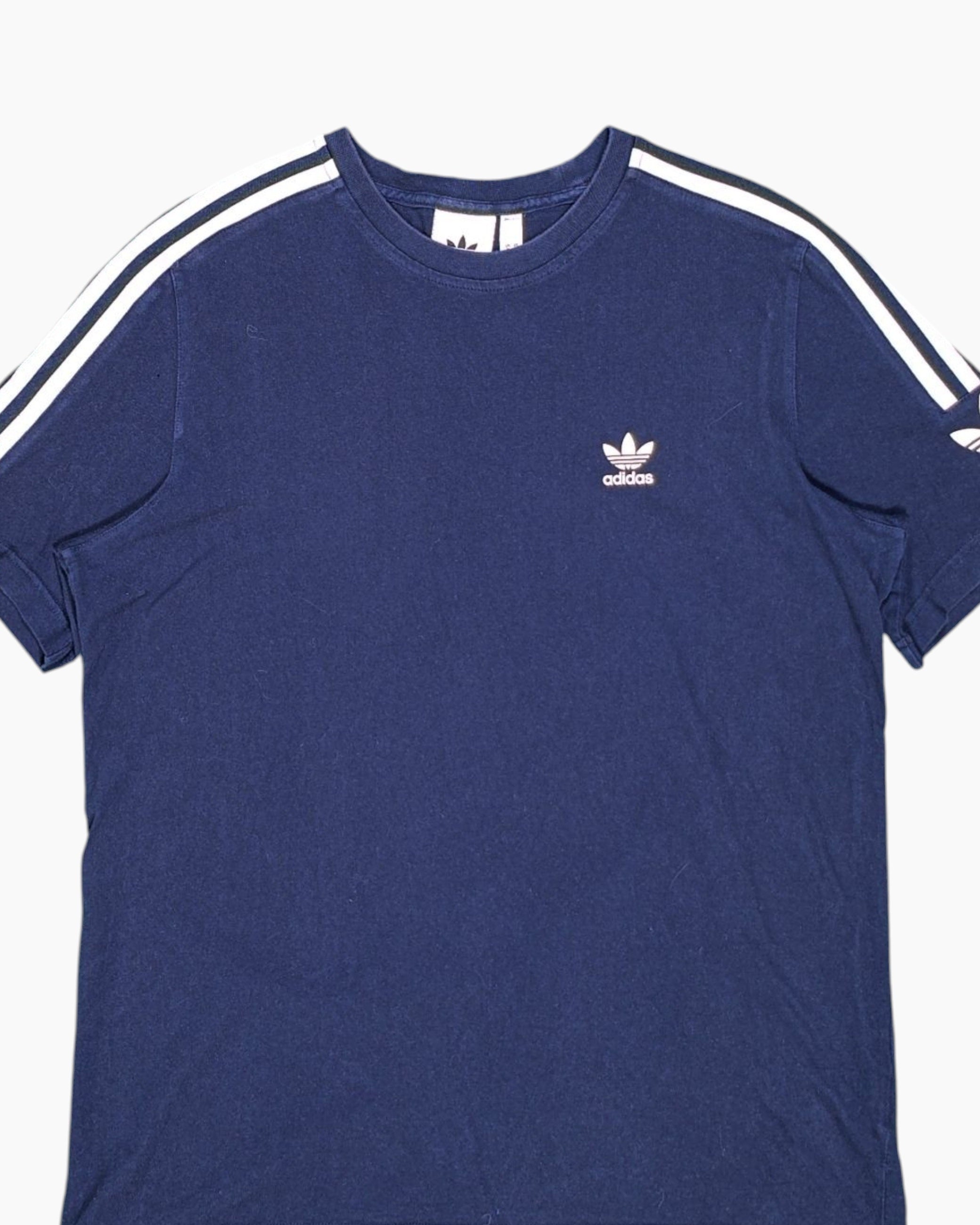 Front-detail-1 Pre-owned adidas Graphic T-Shirt – Navy with Chest Logo