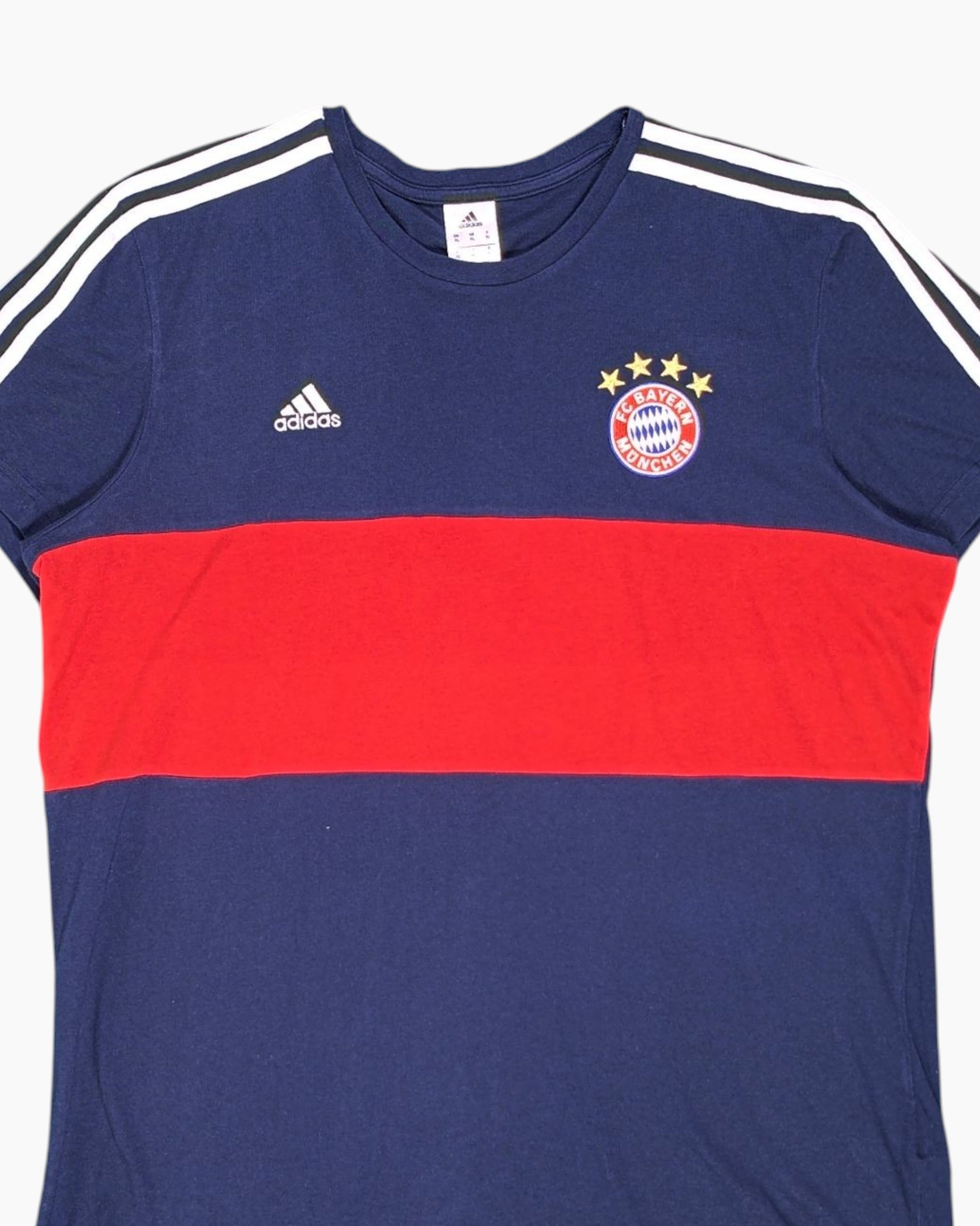 Front-detail-1 Pre-owned adidas Graphic T-Shirt – Navy Contrast Chest Panel