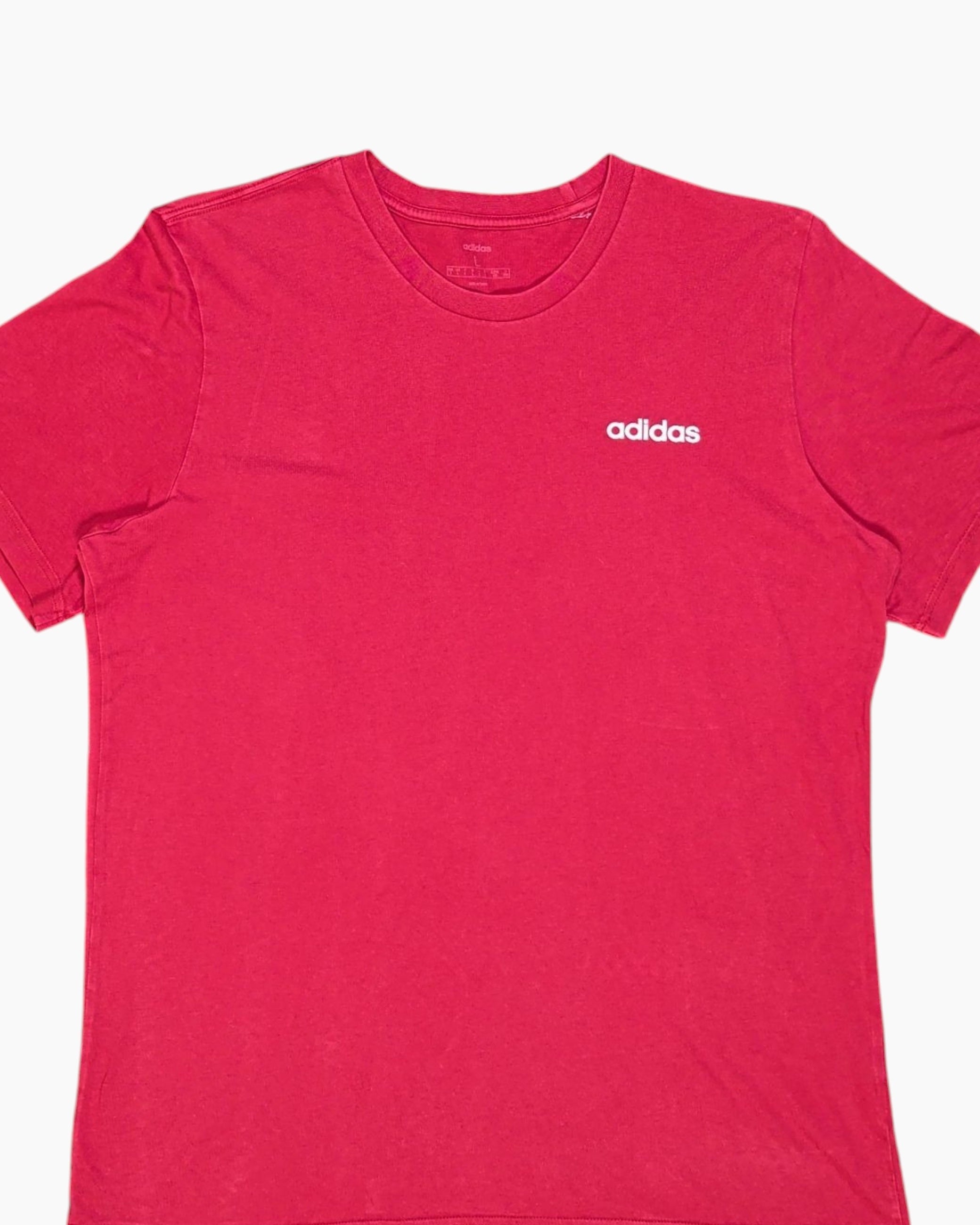 Front-detail-1 Pre-owned adidas Graphic T-Shirt – Red Screen Print Logo