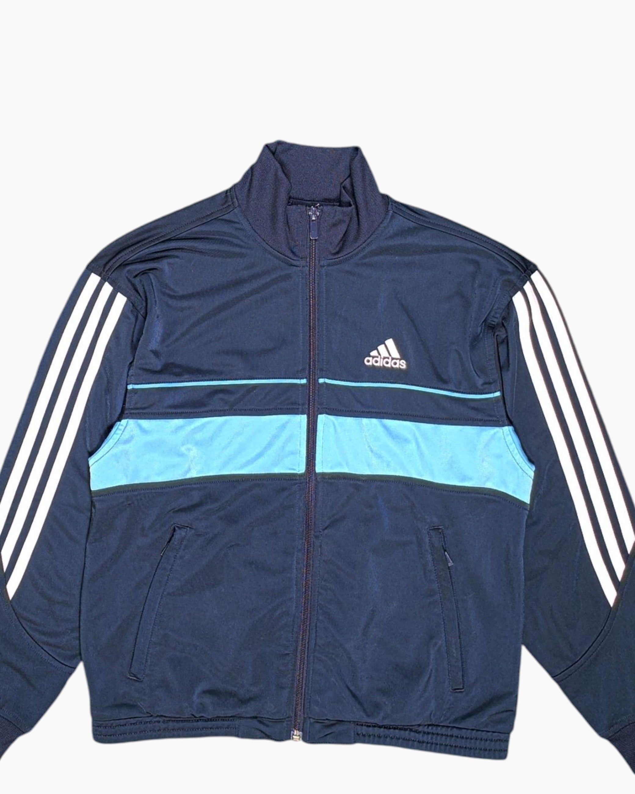 Front-detail-1 Pre-owned adidas Track Jacket – Navy 3‑Stripe