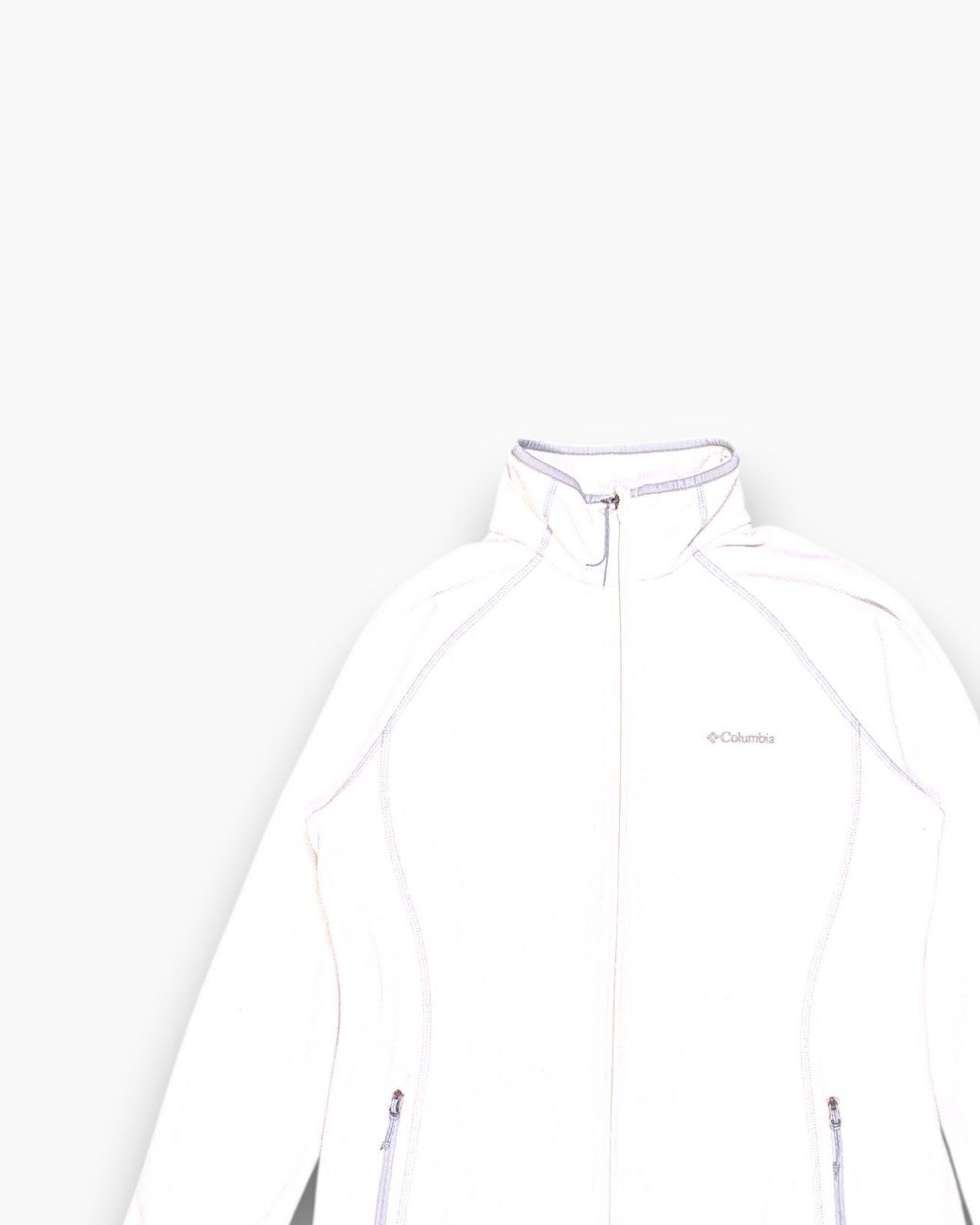 Front-detail-1 Pre-owned Columbia Full-zip Fleece Jacket – White Contrast Stitching