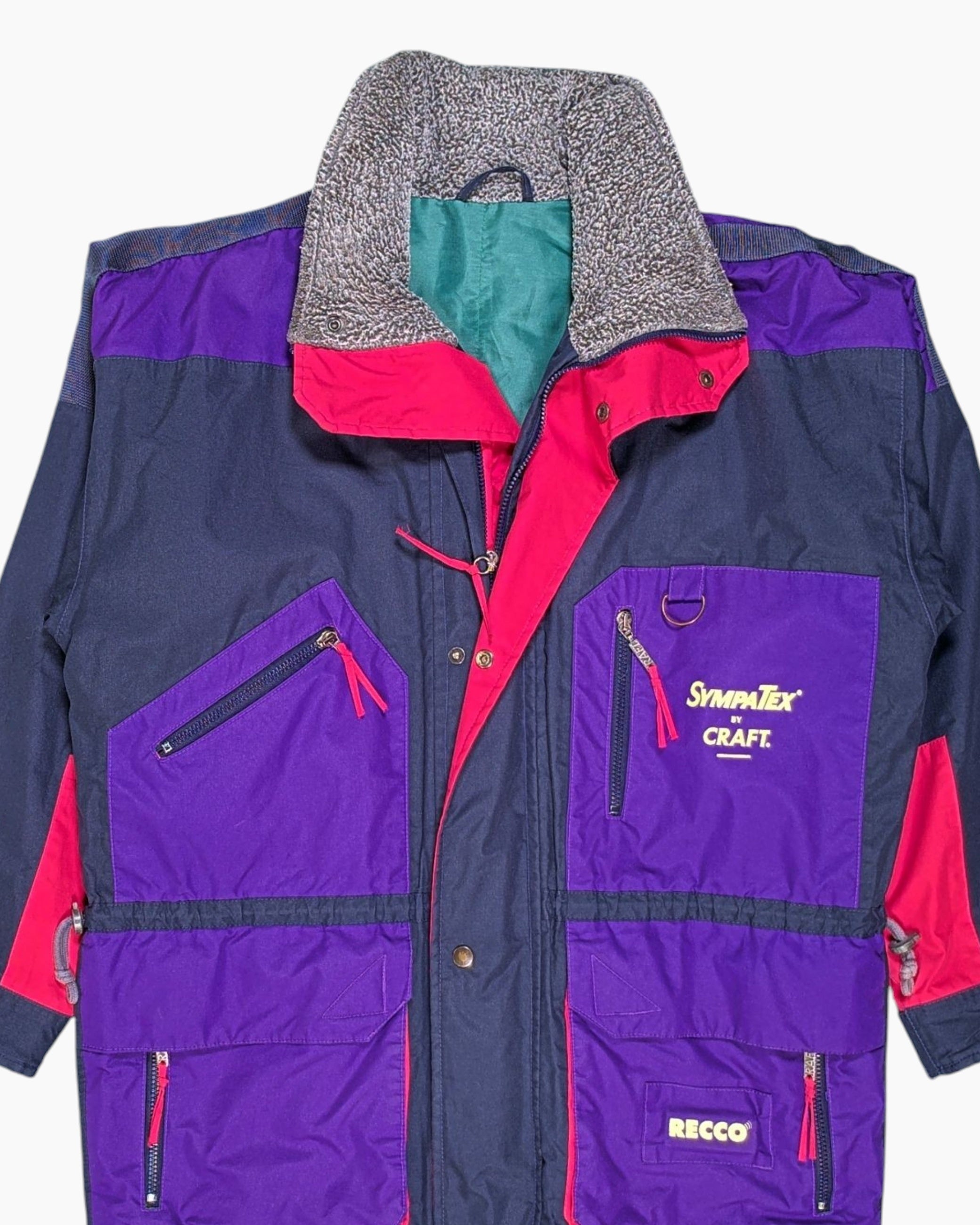 Front-detail-1 Vintage 80s/90s Craft Ski Jacket – Purple Colorblock
