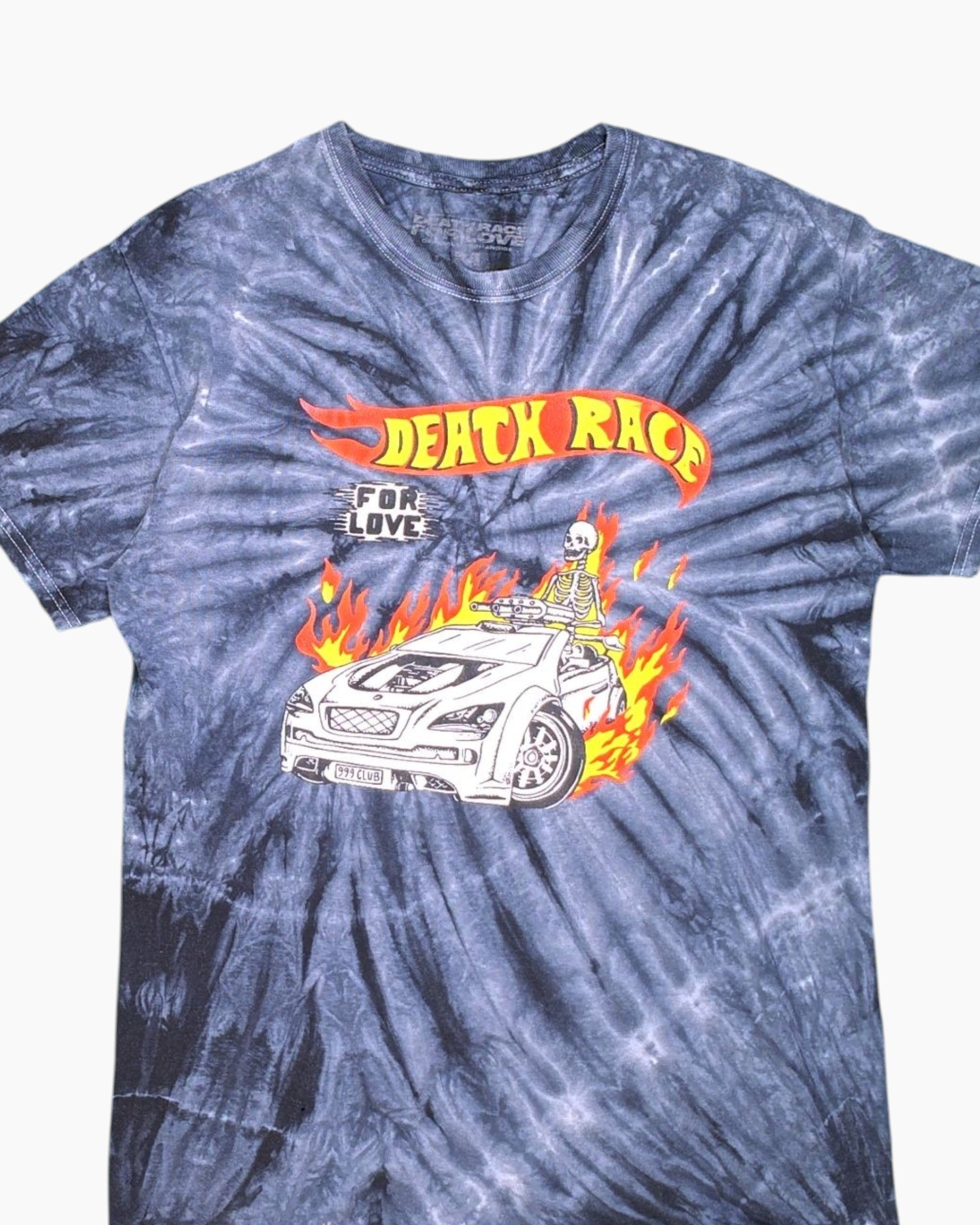 Front-detail-1 Pre-owned DECK RAG Graphic T-Shirt – Black Spiral Tie-Dye