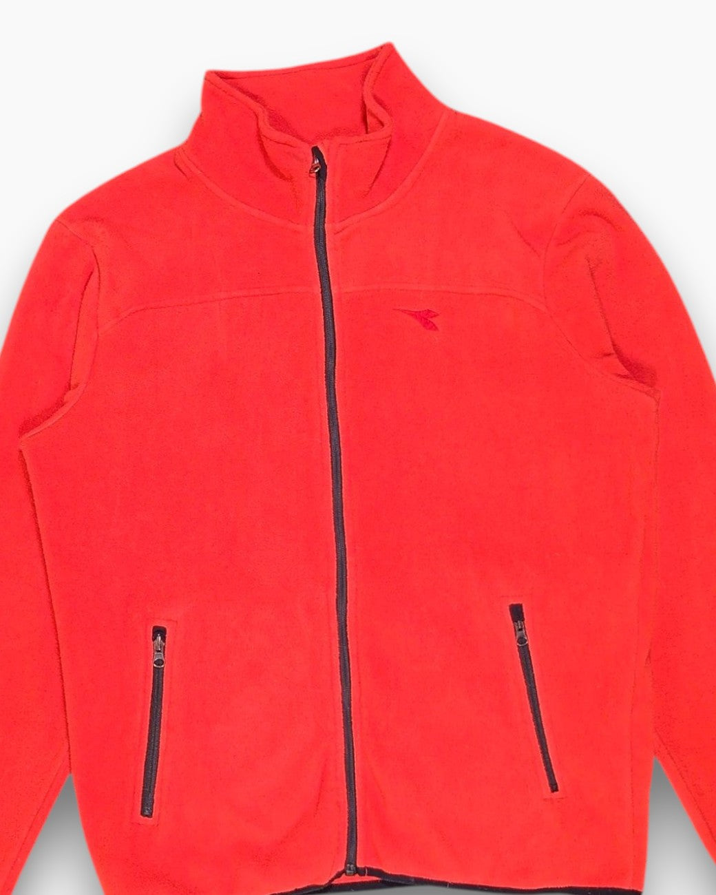 Front-detail-1 Pre-owned diadora Full-zip Fleece Jacket – Red Contrast Trim