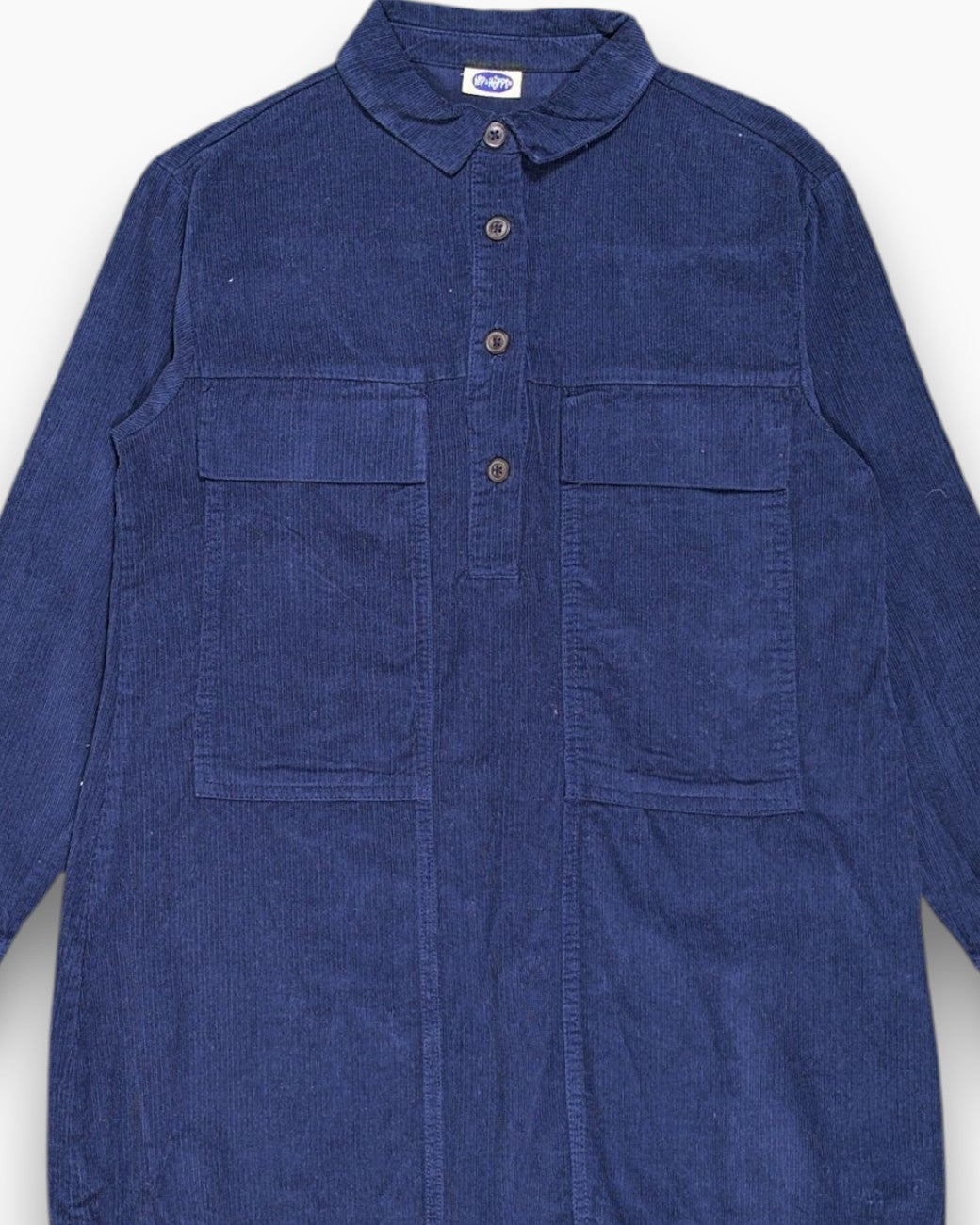 Front-detail-1 Pre-owned Hip & Hopps Button-Down Shirt (Corduroy) – Navy
