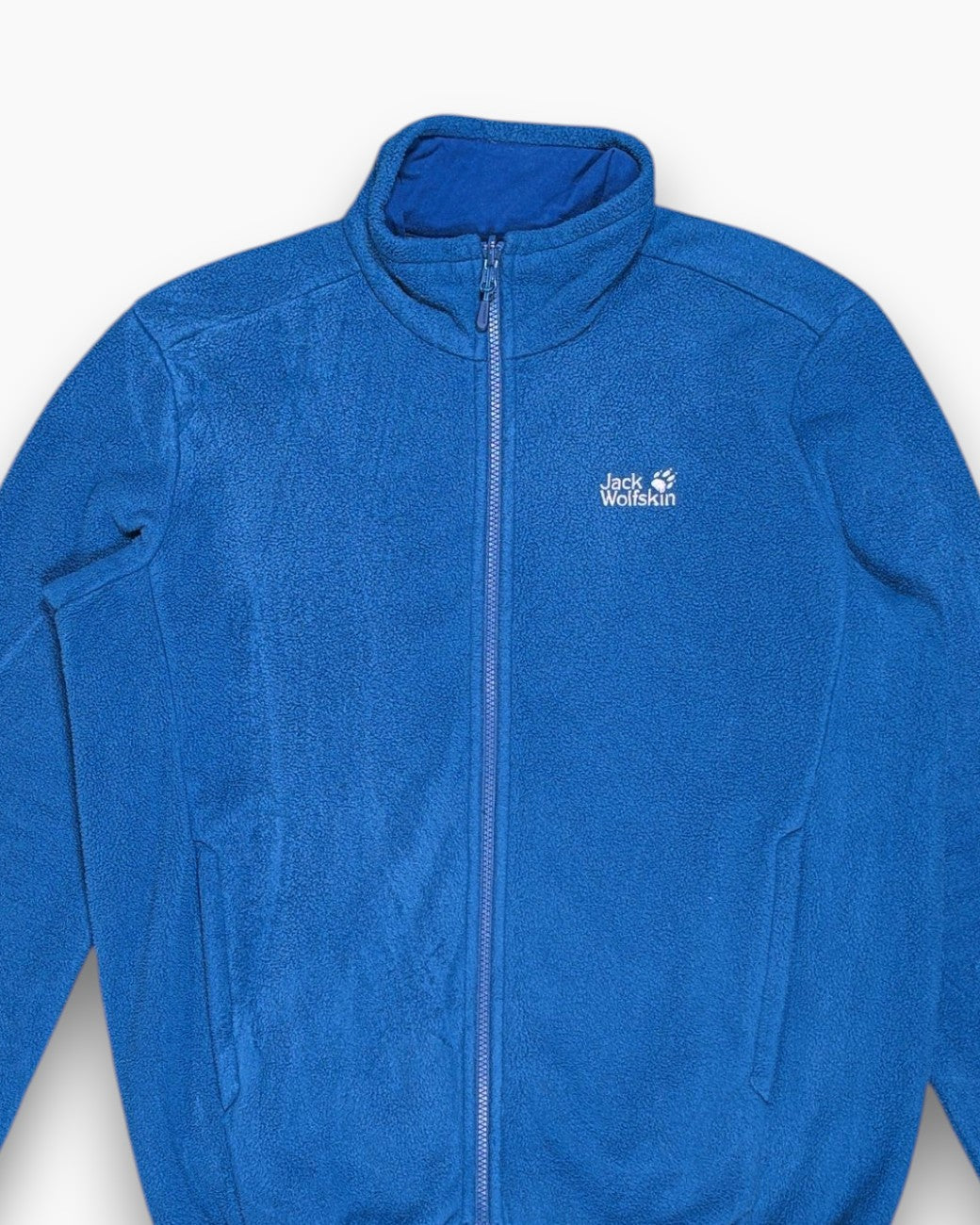 Front-detail-1 Pre-owned Jack Wolfskin Fleece Jacket – Blue Full-Zip