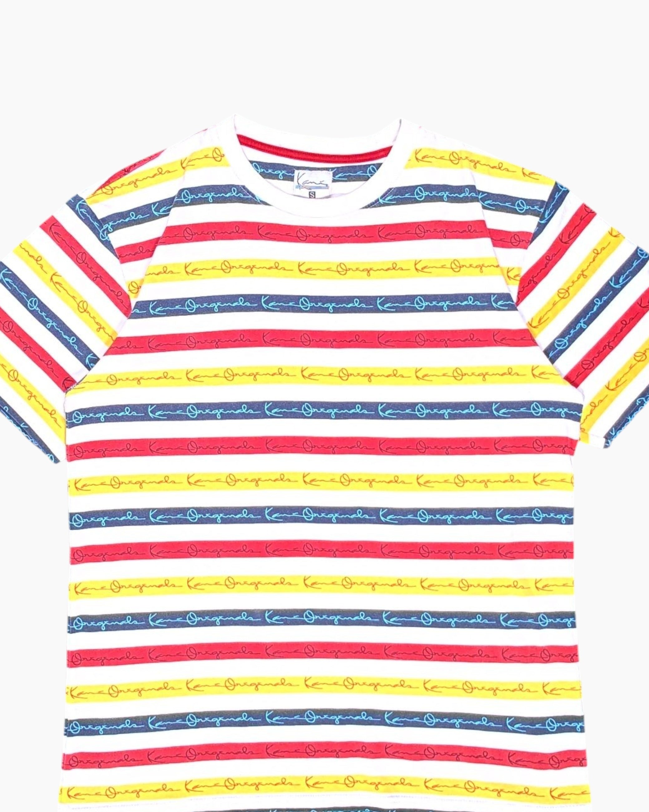 Front-detail-1 Pre-owned Kamik Graphic T-Shirt – Multicolor All-over Stripes