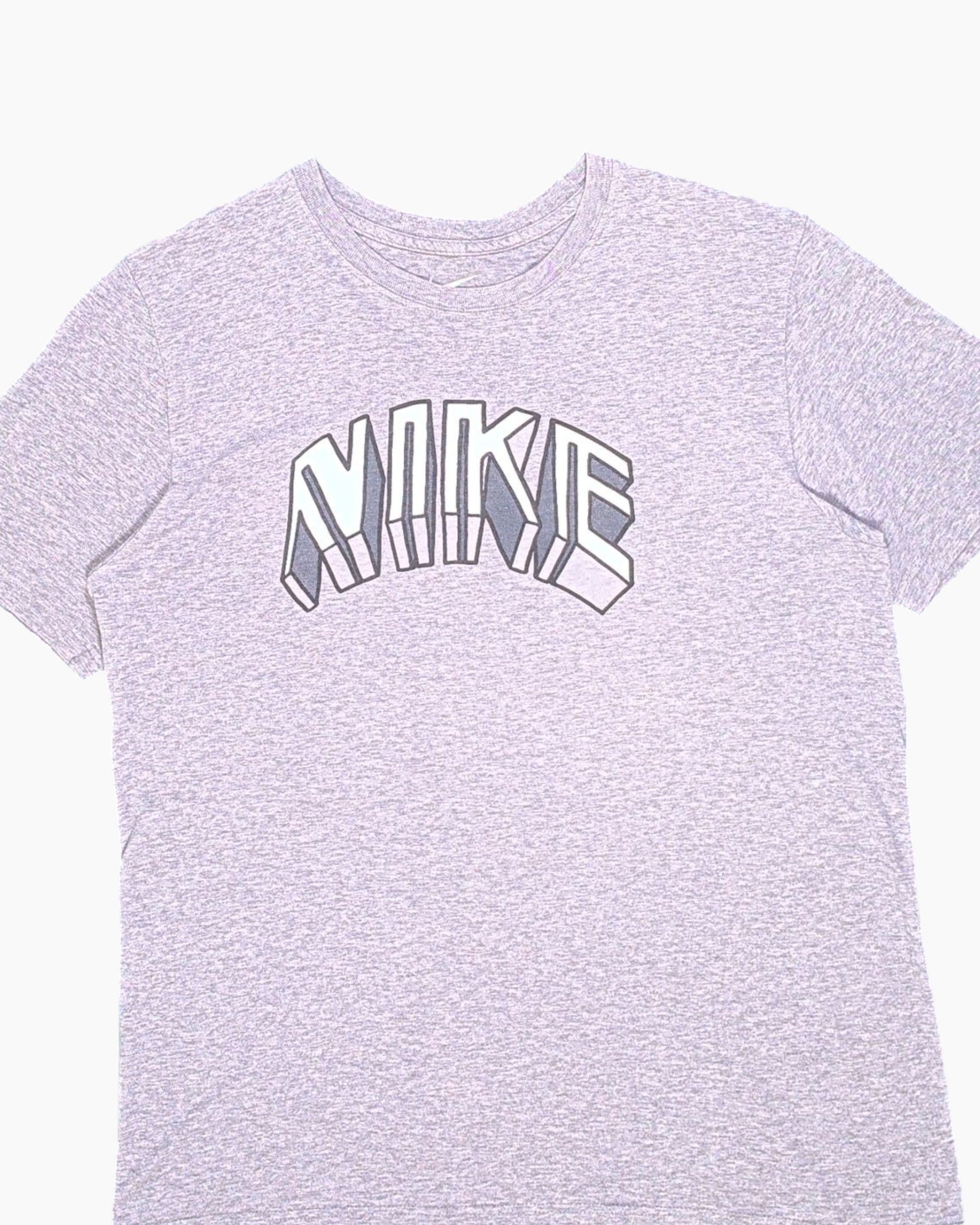 Front-detail-1 Pre-owned Nike Graphic T-Shirt – Gray 3D Block NIKE