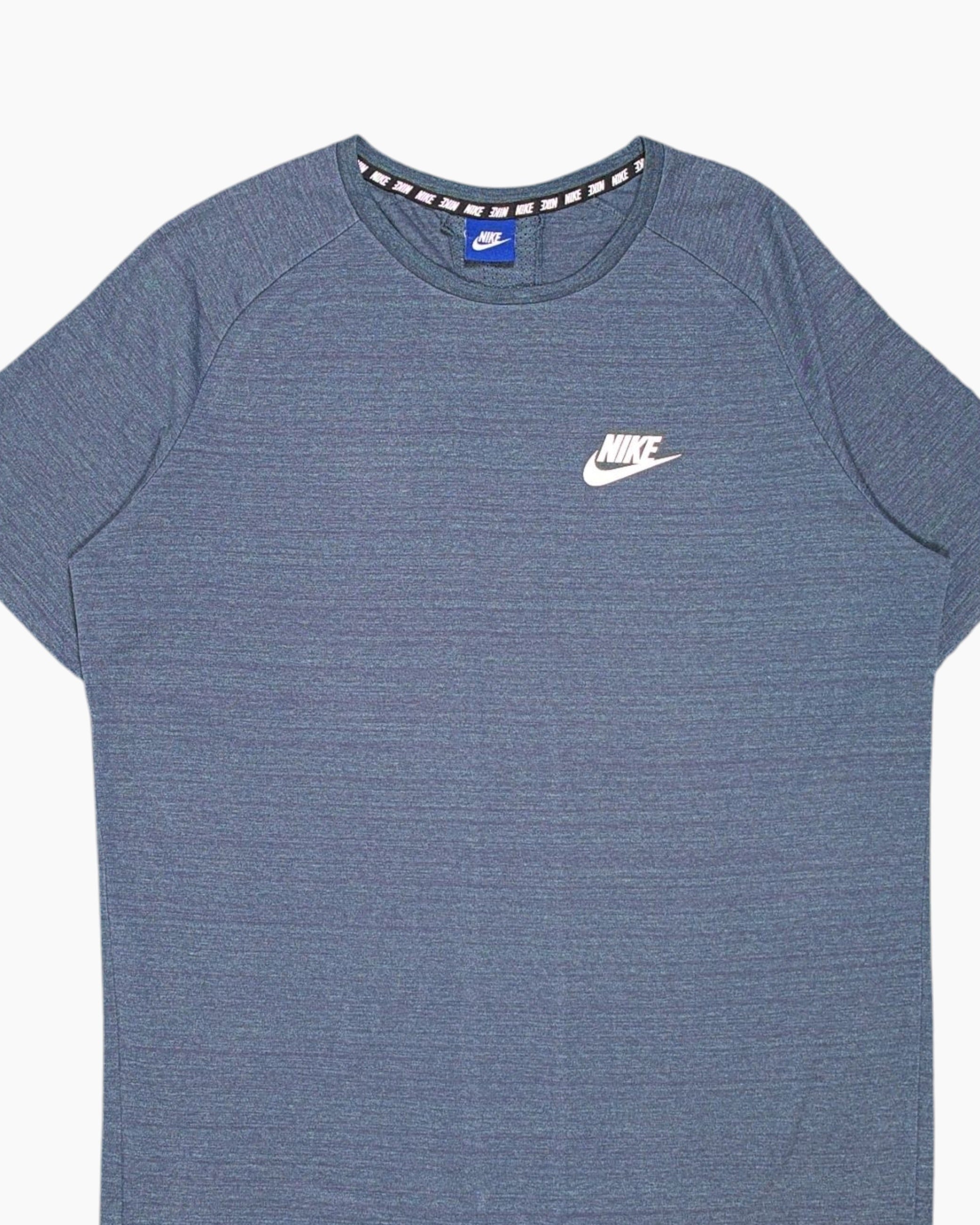 Front-detail-1 Pre-owned Nike Graphic T-Shirt – Blue Printed Logo