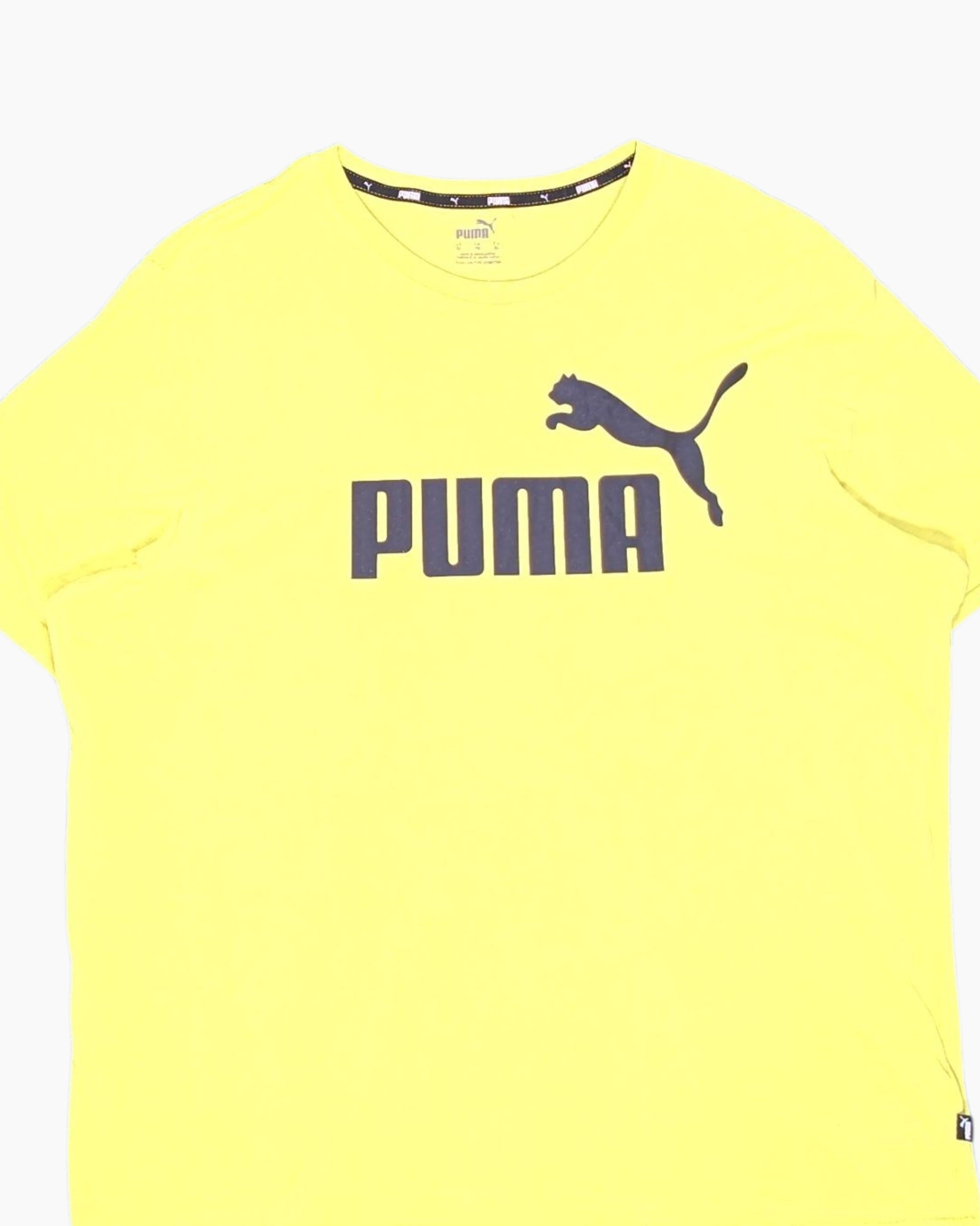 Front-detail-1 Pre-owned PUMA Graphic T-Shirt – Yellow Front Logo