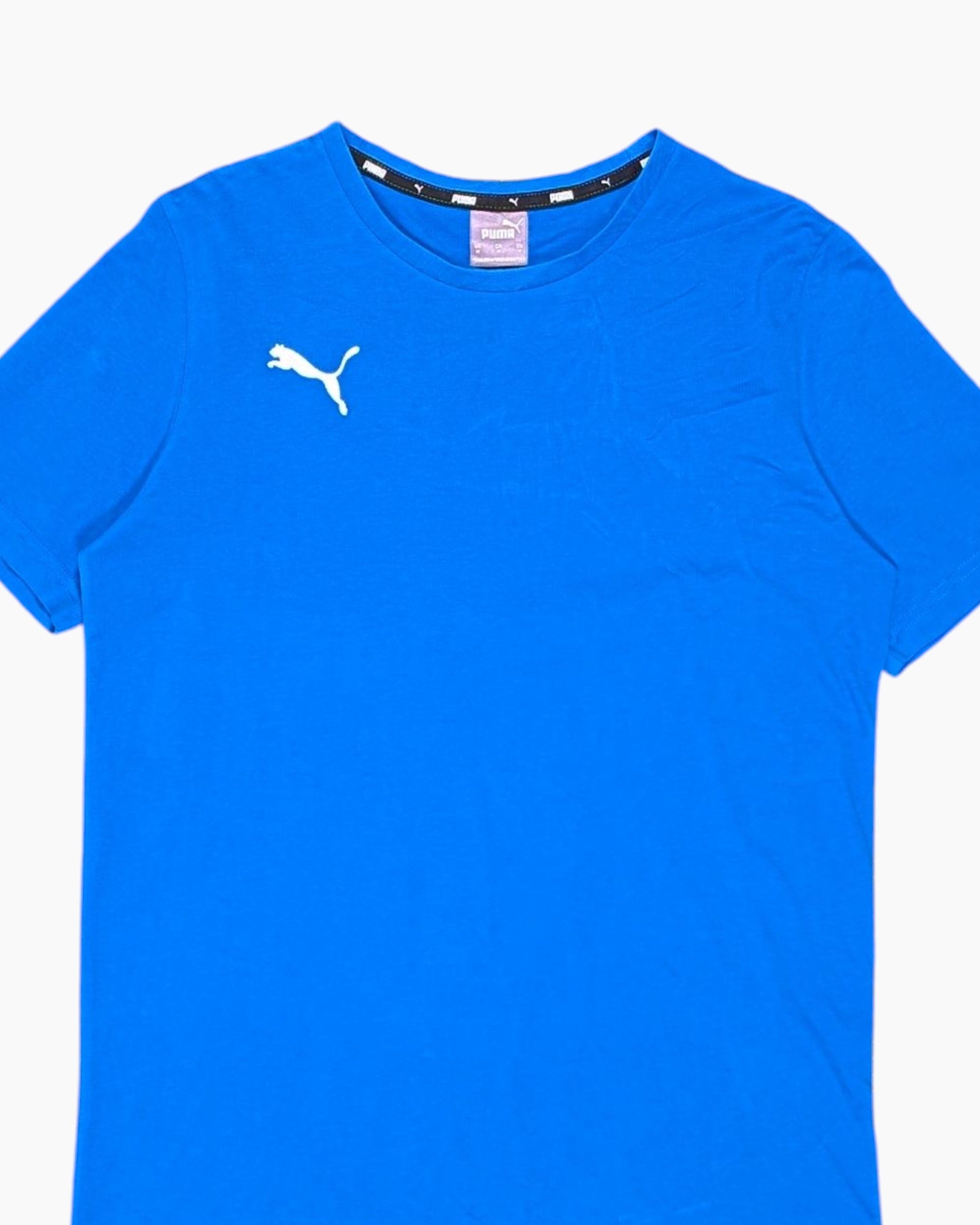 Front-detail-1 Pre-owned PUMA Graphic T-Shirt – Blue Printed Logo