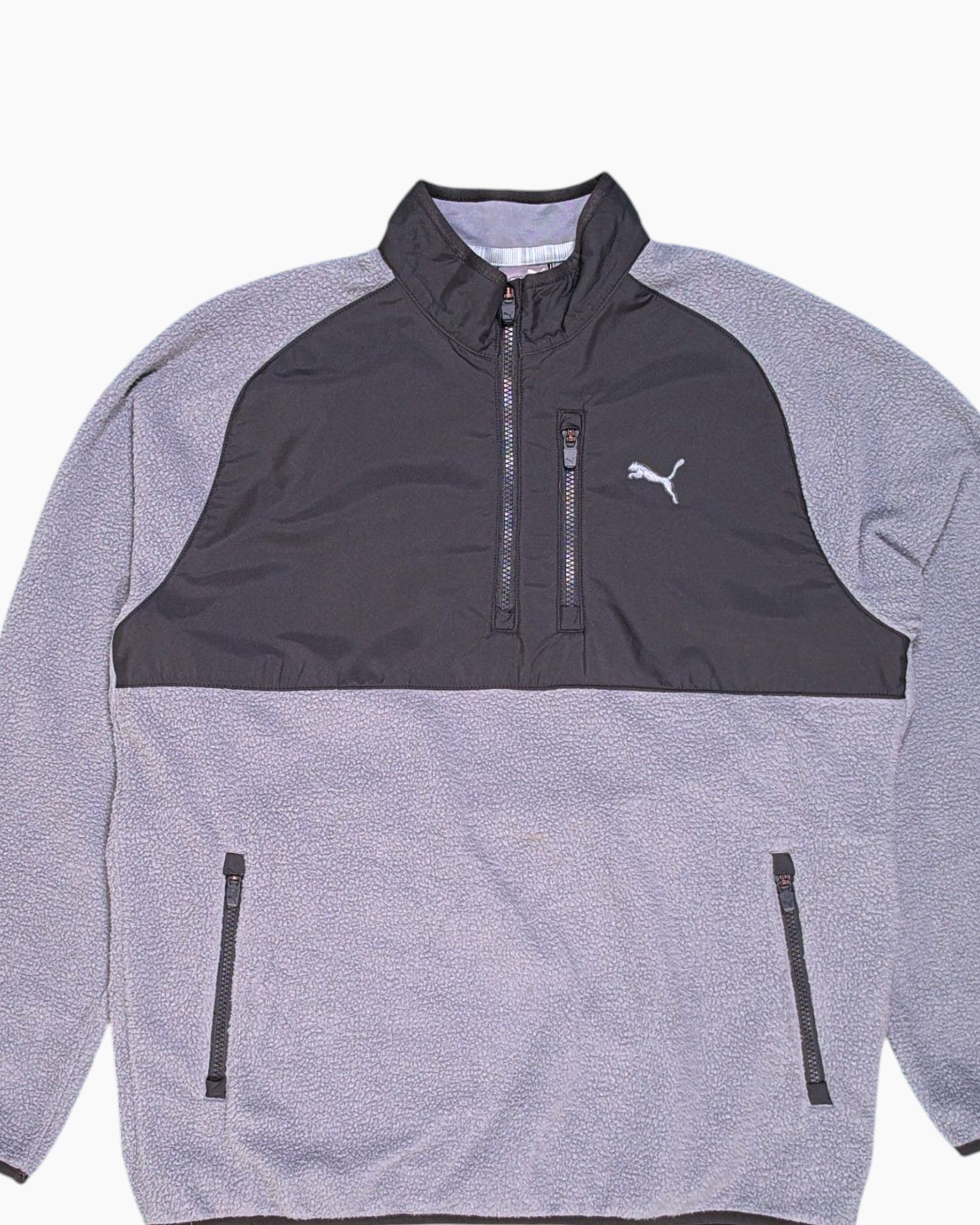 Front Detail 1 Pre-owned PUMA Pullover Fleece – Gray Contrast Yoke