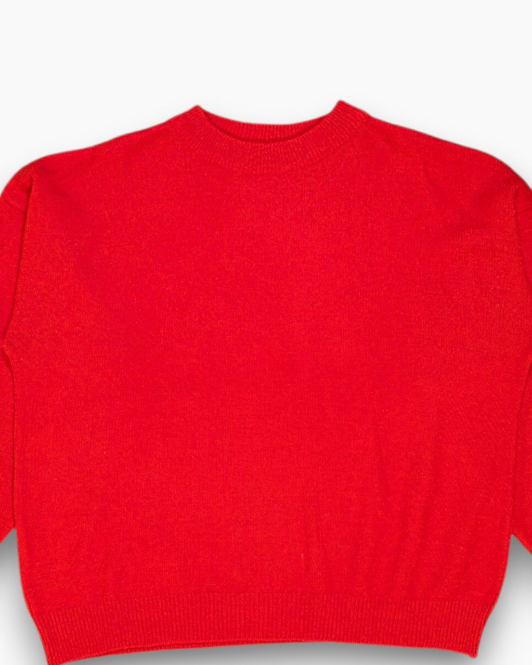 Front-detail-1 Vintage 80s/90s PUMA Pullover Sweater – Red (Boxy Sportswear)