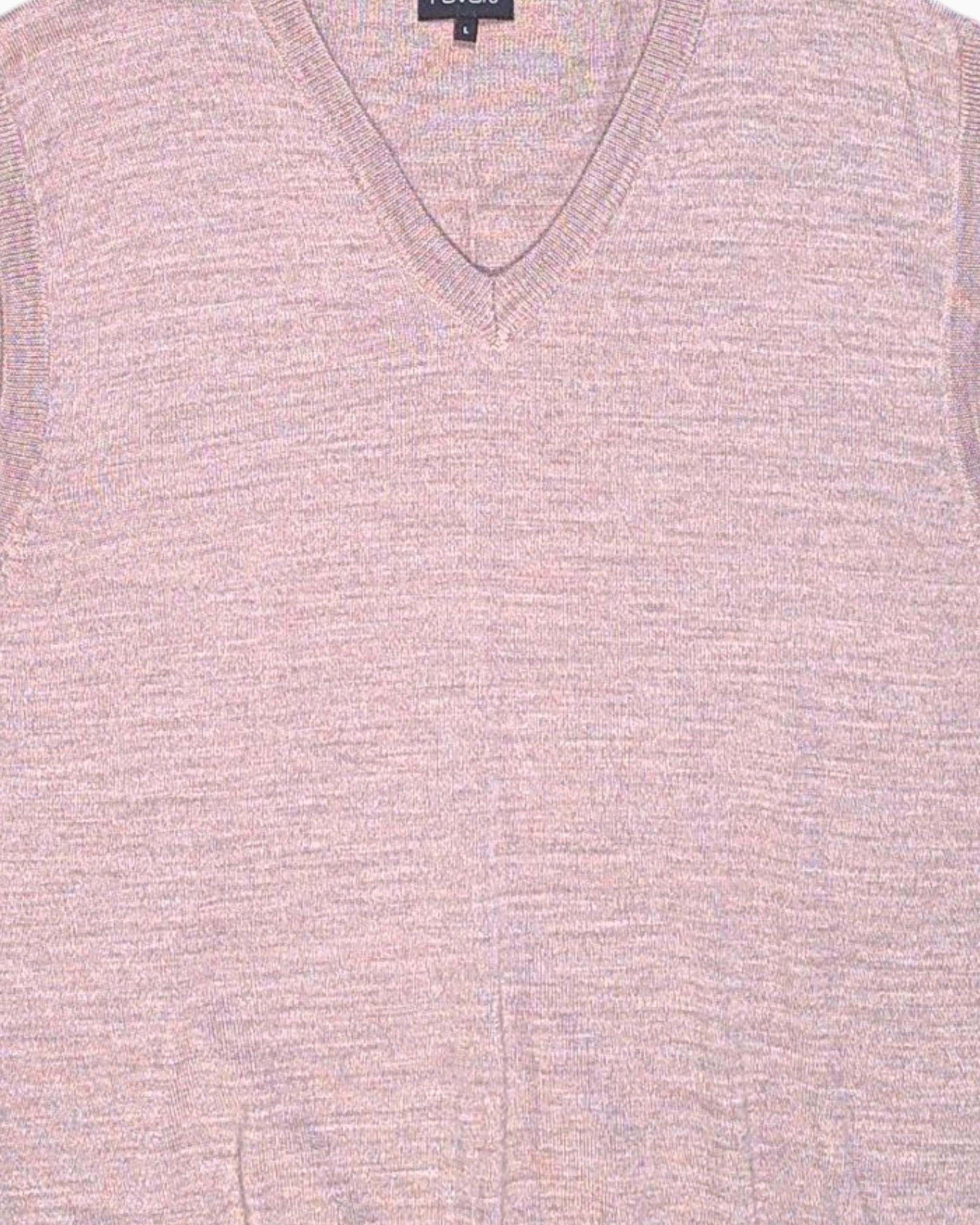Front-detail-1 Pre-owned revolt Sleeveless Sweater (Knit Vest) – Beige V-neck (L)