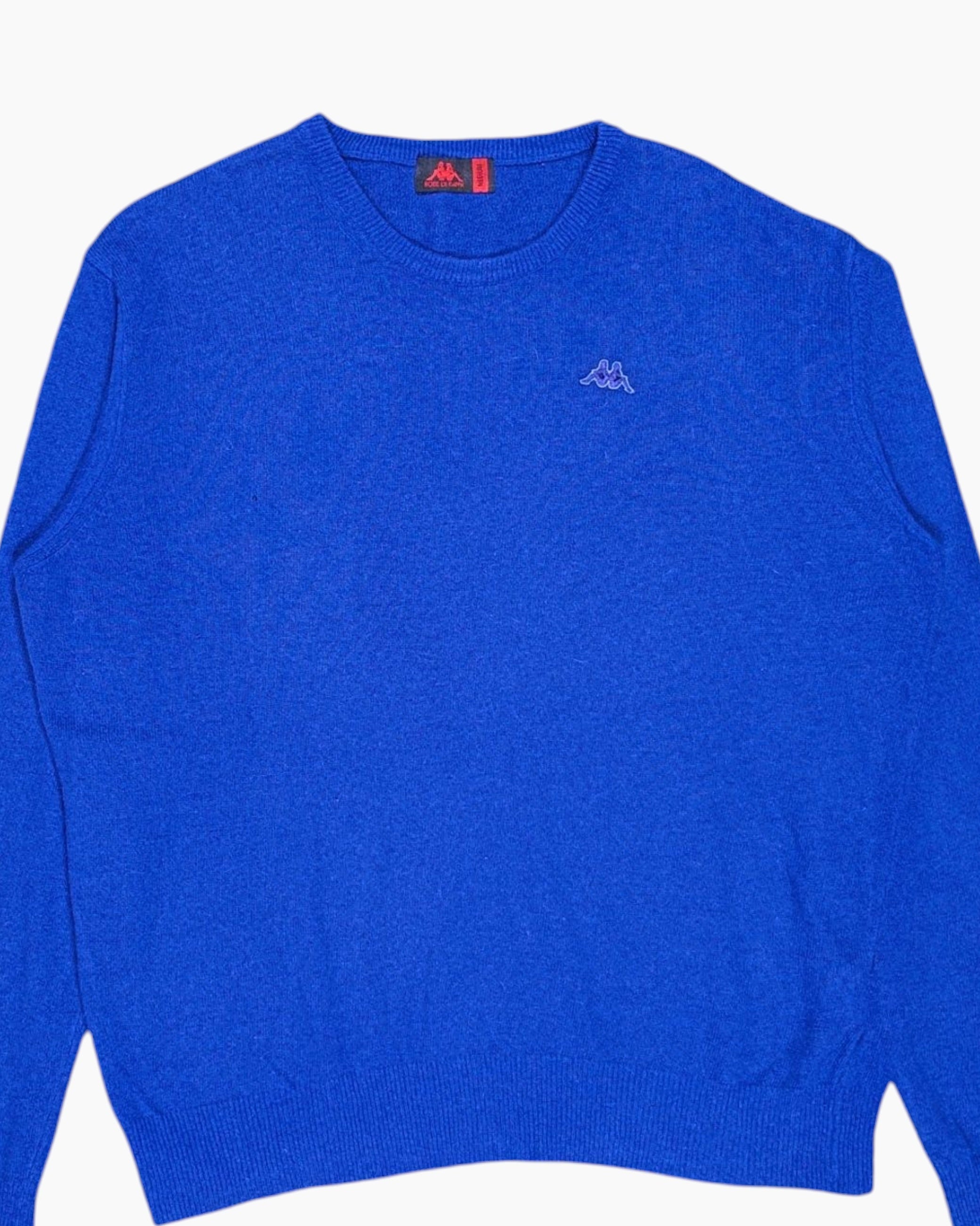 Front-detail-1 Pre-owned ROBE DI KAPPA Pullover Sweater – Blue Embroidered Logo
