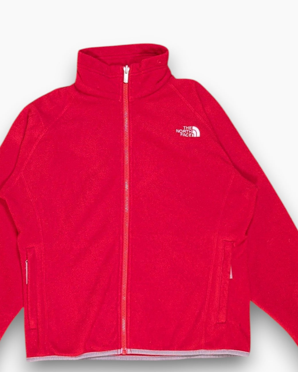 Front-detail-1 Pre-owned The North Face Fleece Jacket – Red Full Zip (S/P)