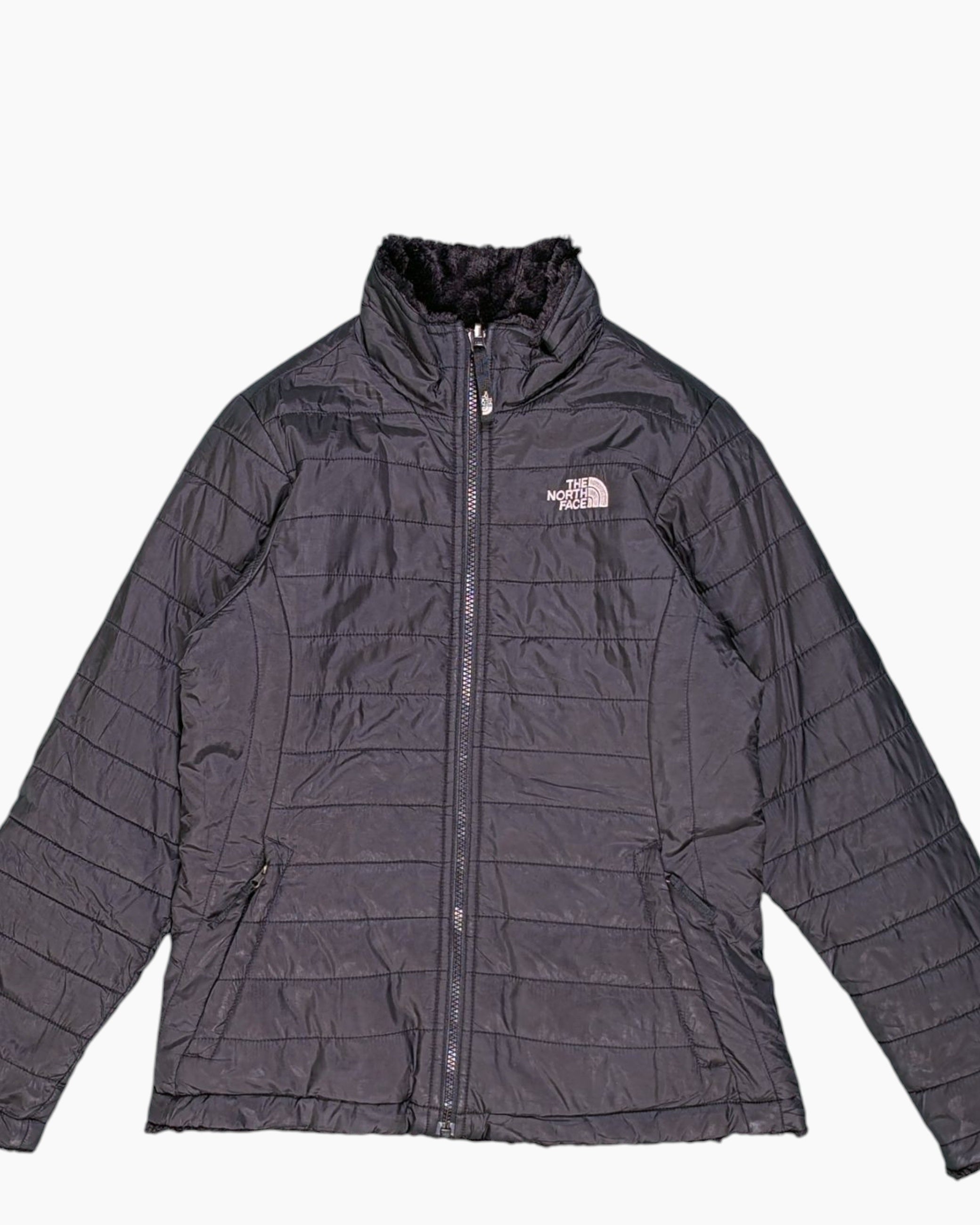 Front-detail-1 Pre-owned THE NORTH FACE Puffer Jacket – Black Quilted