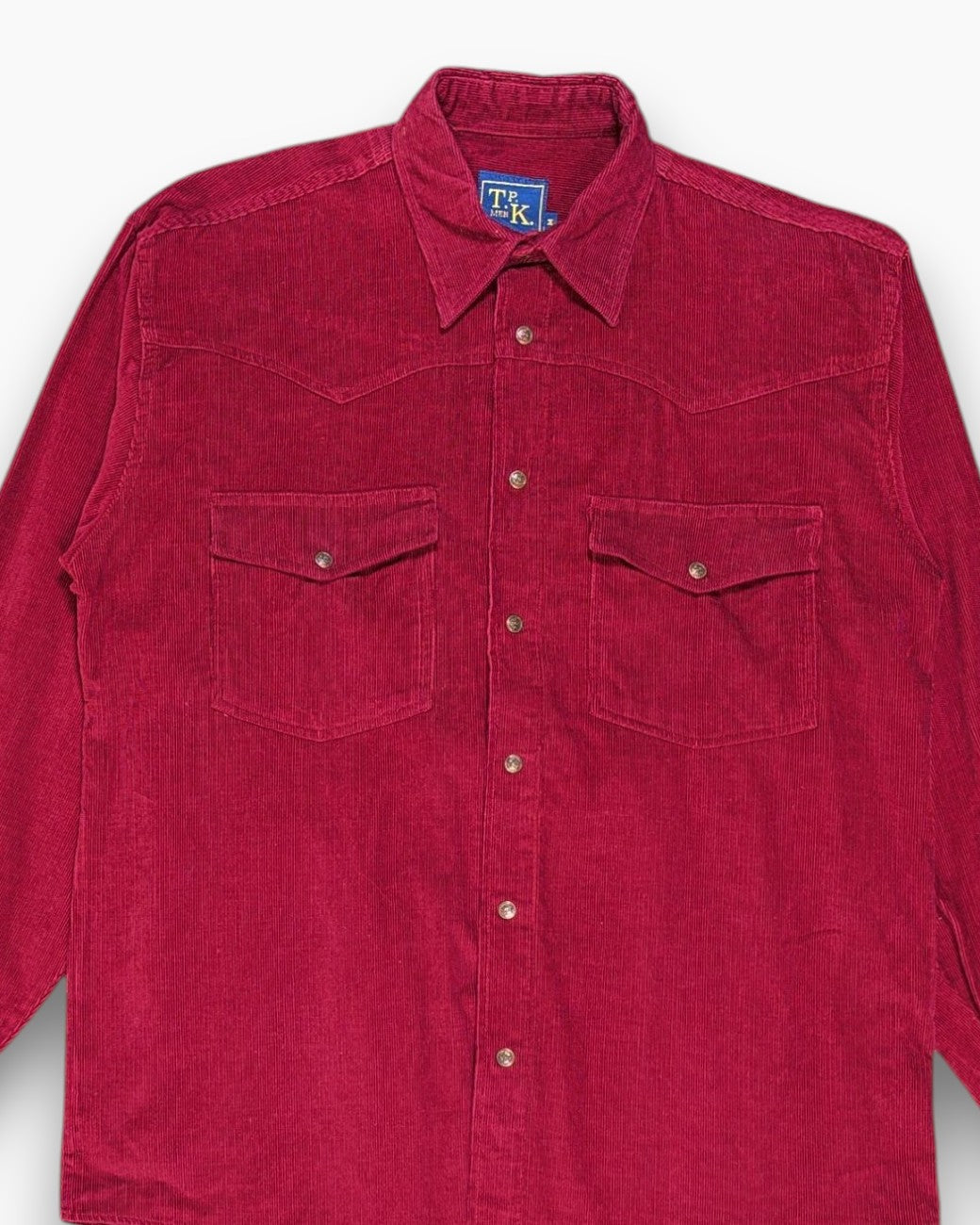 Front-detail-1 Pre-owned Turnpike (T.P. K.) Button-Down Shirt – Red Workwear