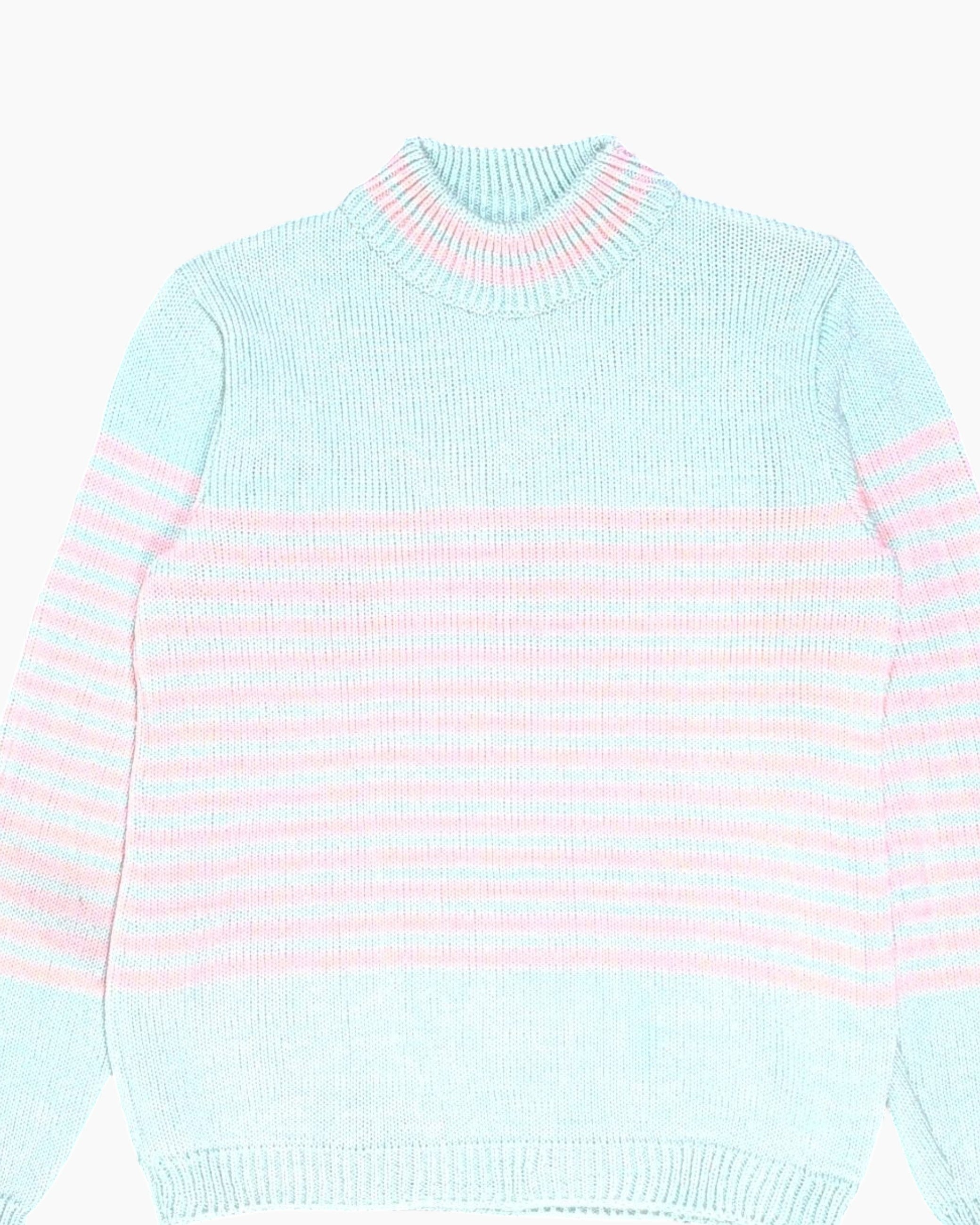 Front-detail-1 Pre-owned Unknown Pullover Sweater – Multicolor Striped Crewneck