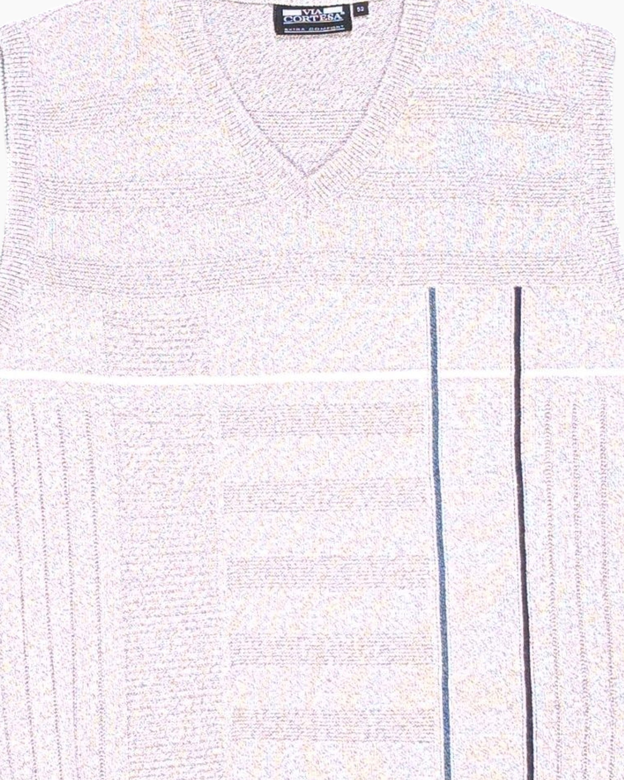 Front-detail-1 Pre-owned VIA CORTESA Sleeveless Sweater Vest – Cream Ribbed