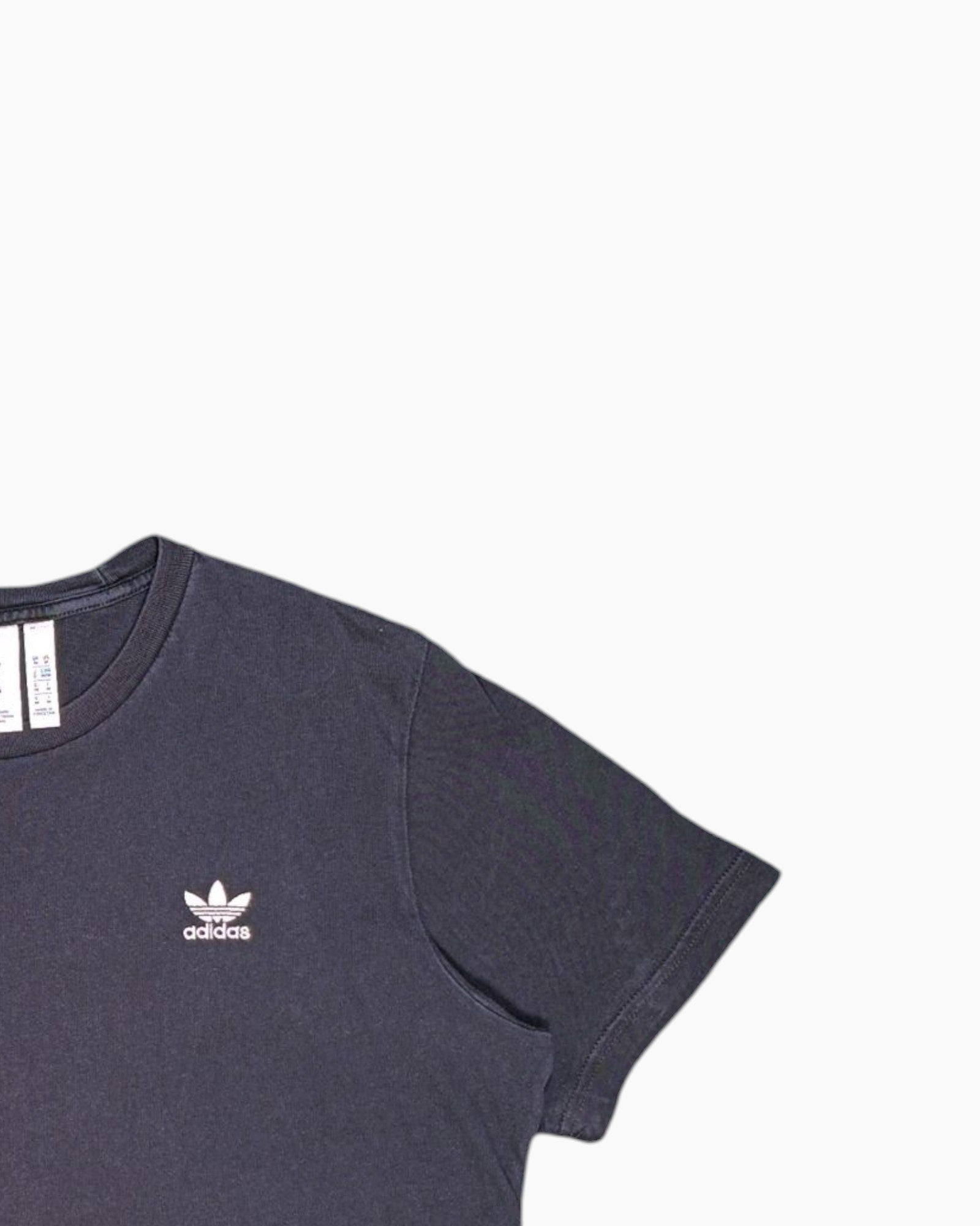 Front-detail-2 Pre-owned adidas Graphic T-Shirt – Black Trefoil Print