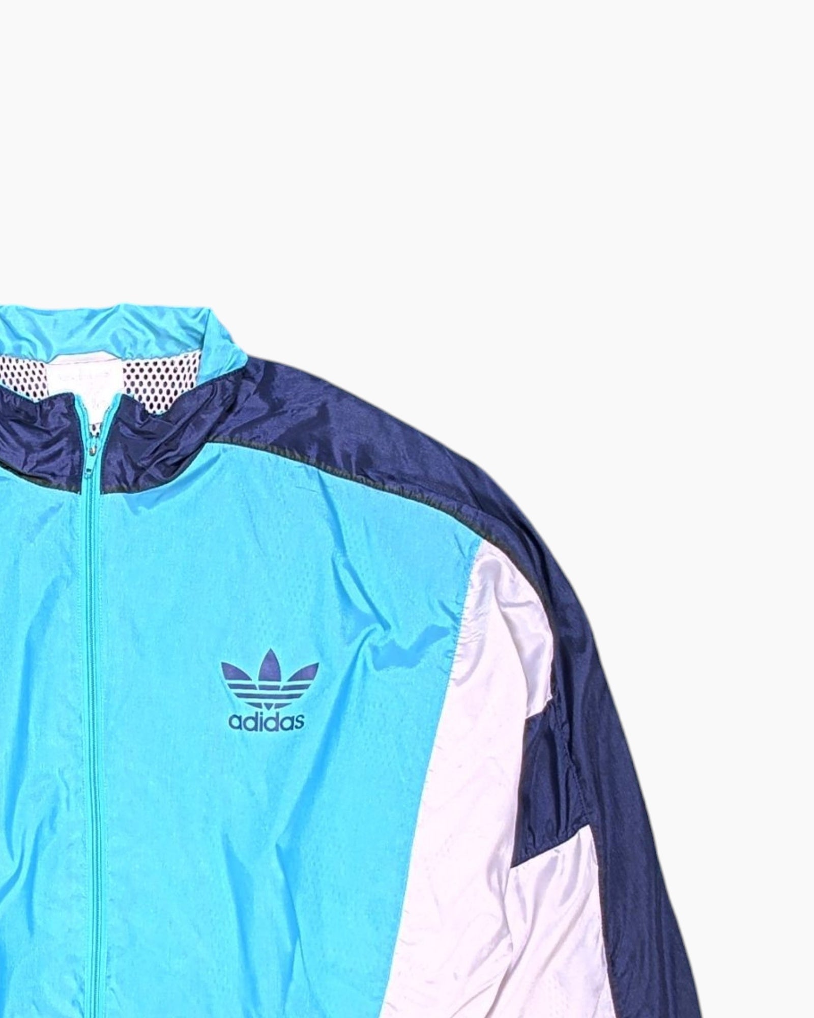 Front-detail-2 Vintage 80s/90s adidas Track Jacket – Blue Colorblock