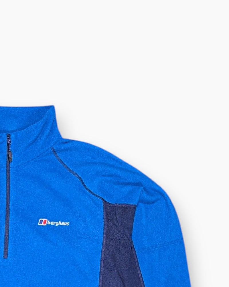 Front-detail-2 Pre-owned Berghaus Pullover Sweater – Blue Contrast Panels