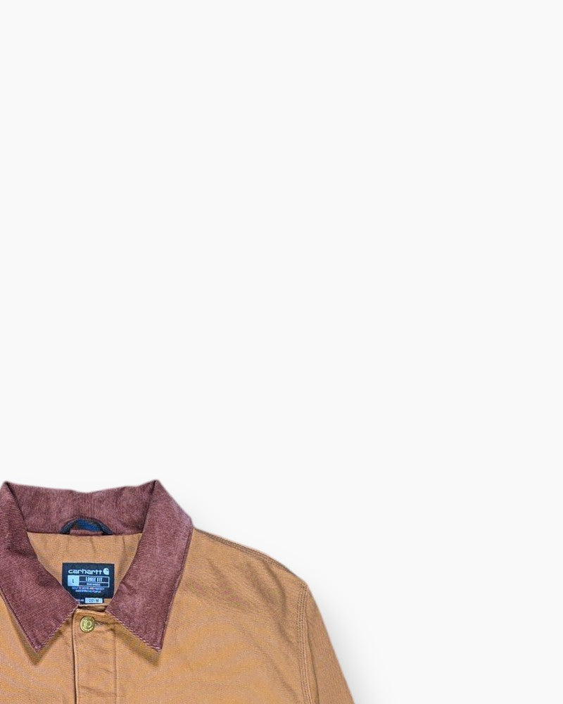 Front-detail-2 Pre-owned Carhartt Chore Coat – Brown Corduroy Collar