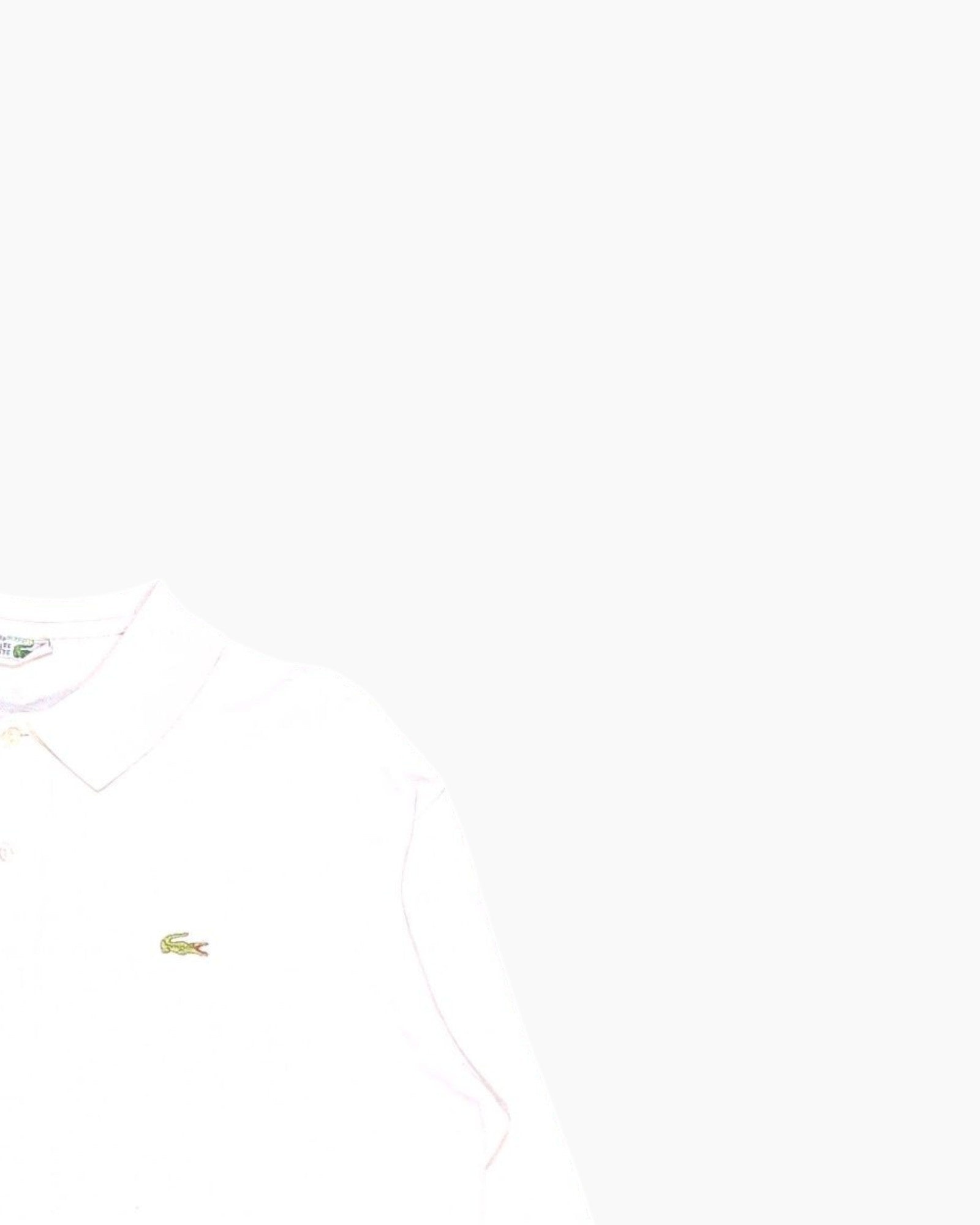 Front-detail-2 Vintage 70s/80s CHEMISE LACOSTE Polo Shirt (Long Sleeve) – Cream Piqué