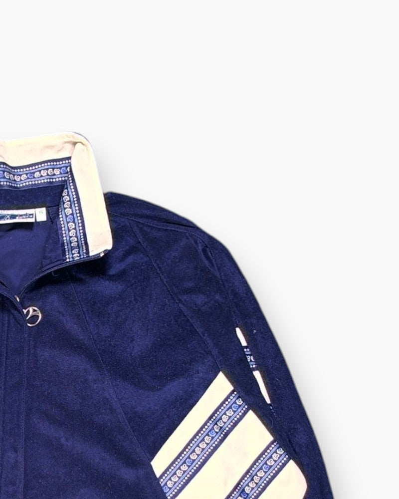 Front-detail-2 Vintage 80s/90s Divalon Track Jacket – Navy Contrast Paneling