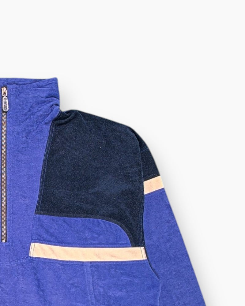 Front-detail-2 Vintage 80s/90s Greenstone Park Pullover Jacket – Blue Contrast Paneling