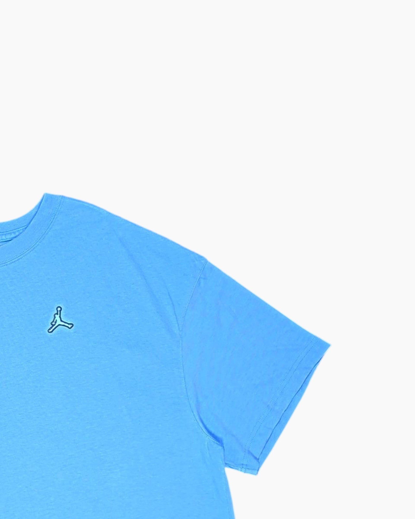 Front-detail-2 Pre-owned Jordan Graphic T-Shirt – Blue Printed Jumpman