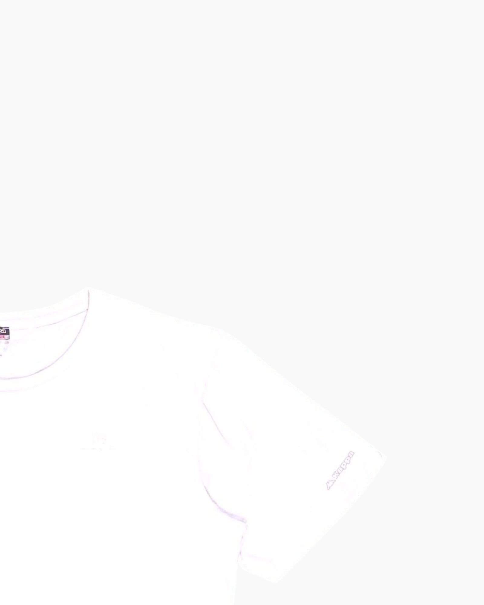 Front-detail-2 Pre-owned Kappa T-Shirt – White Crew Neck (XL)