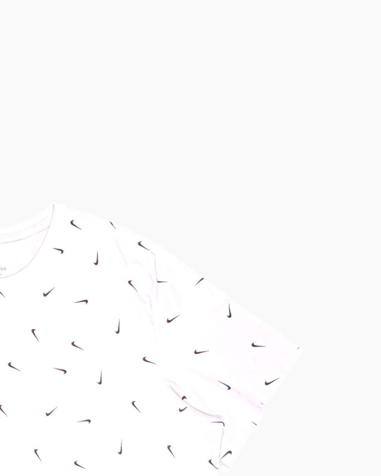 Front-detail-2 Pre-owned Nike Graphic T-Shirt – White All-over Swoosh