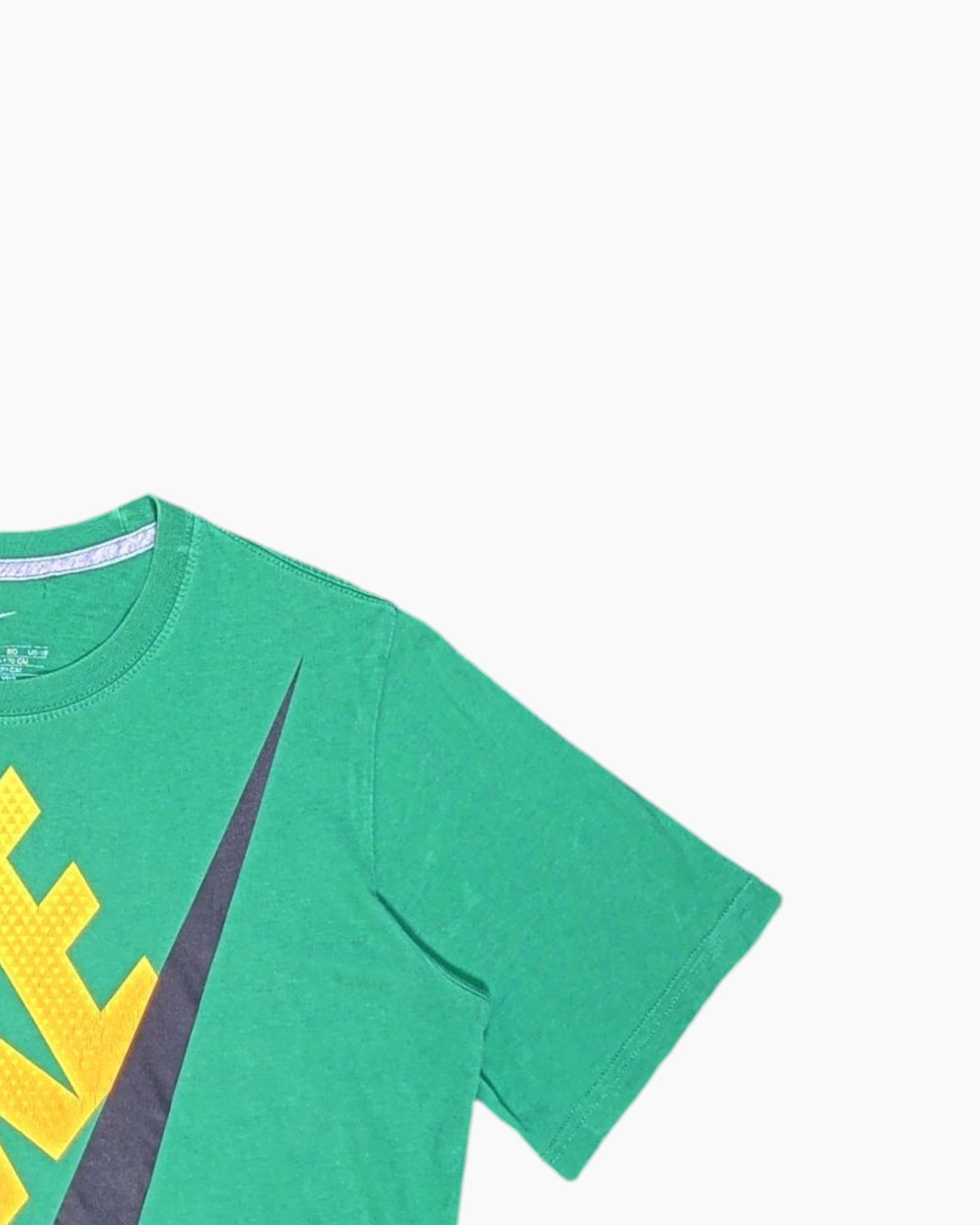 Front-detail-2 Pre-owned NIKE Graphic T-Shirt – Green Swoosh Print