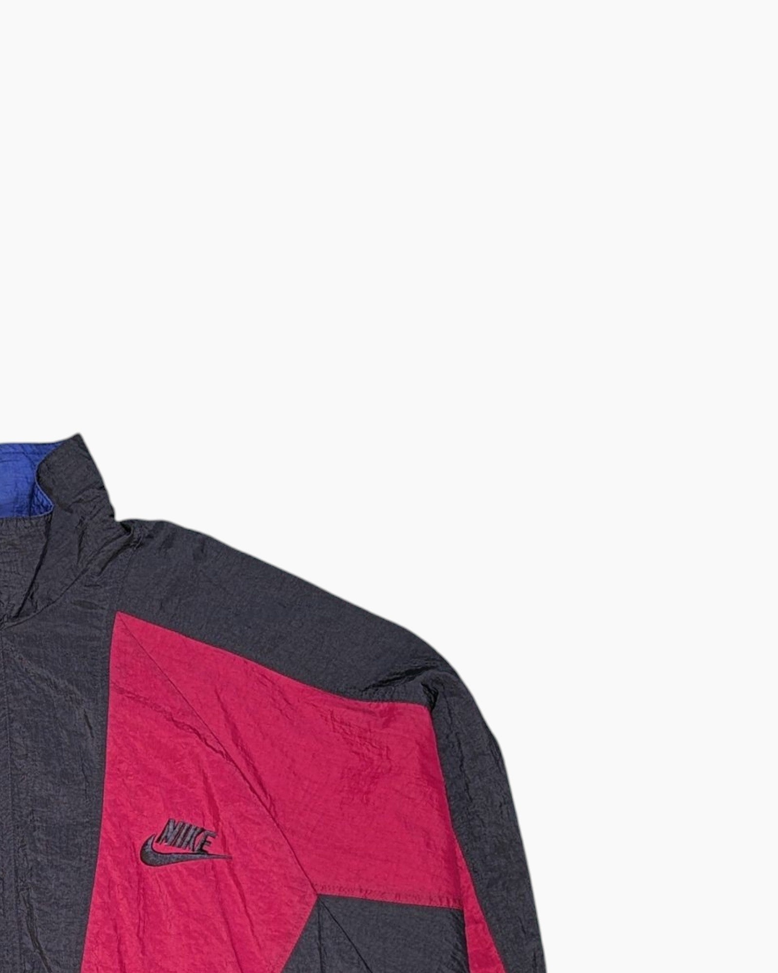 Front-detail-2 90s NIKE Windbreaker Jacket – Multicolor Colorblock (Vintage, XL)