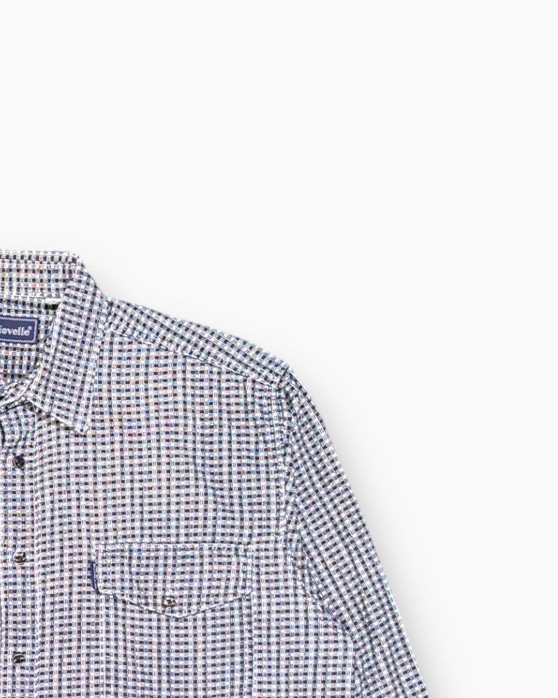 Front-detail-2 Vintage 90s/2000s Novelle Button-Down Shirt – Checkered (S/M)