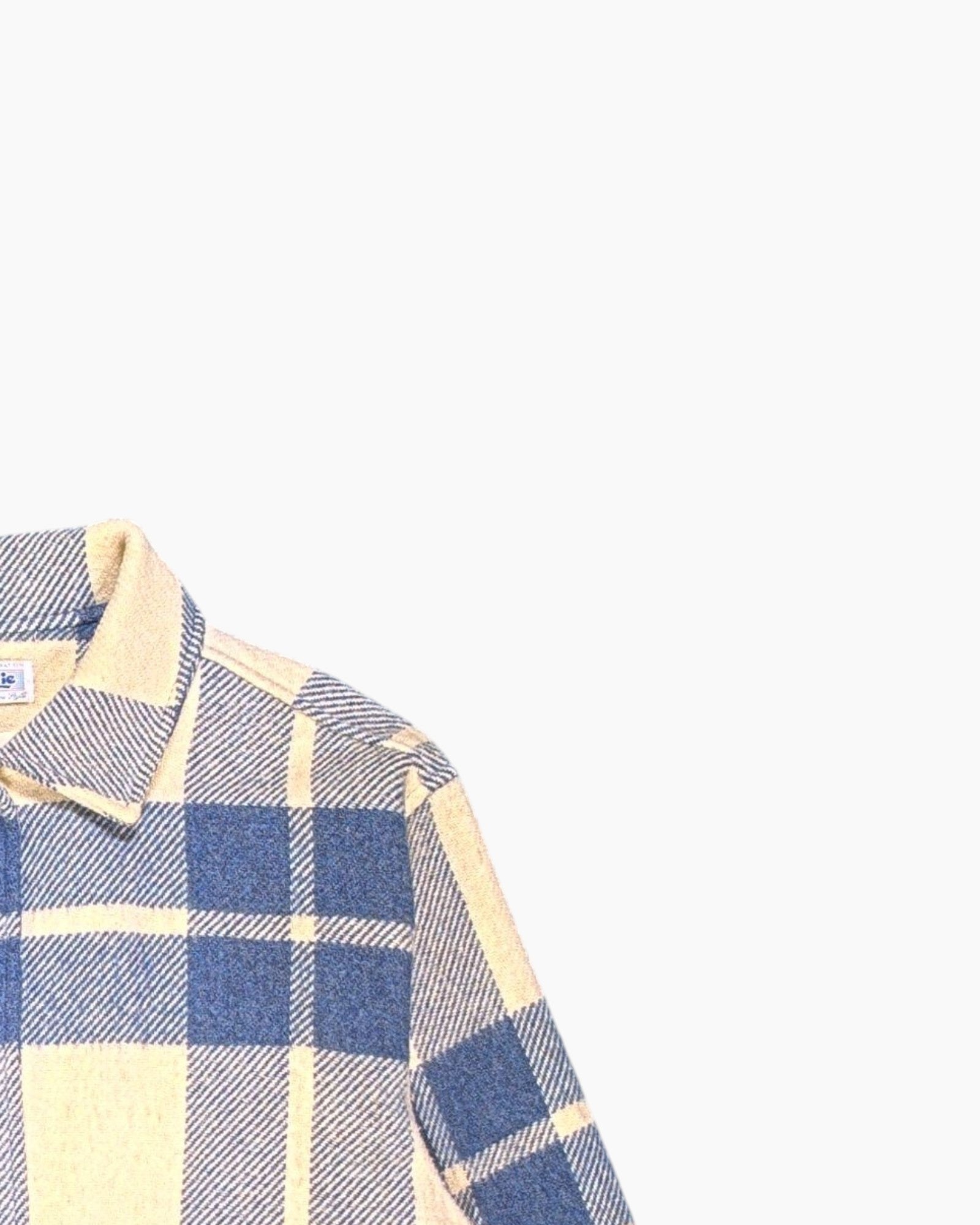 Front-detail-2 Vintage 80s/90s Pimkie Button-Down Shacket – Pastel Blue Cream Checkered