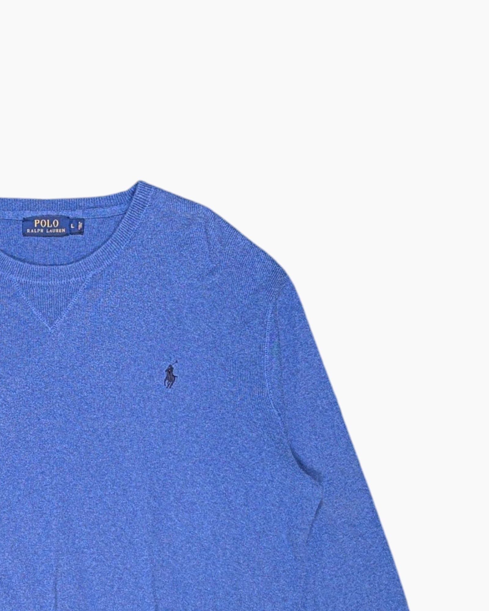 Front Detail 2 Pre-owned POLO RALPH LAUREN Pullover Sweater – Blue Crewneck
